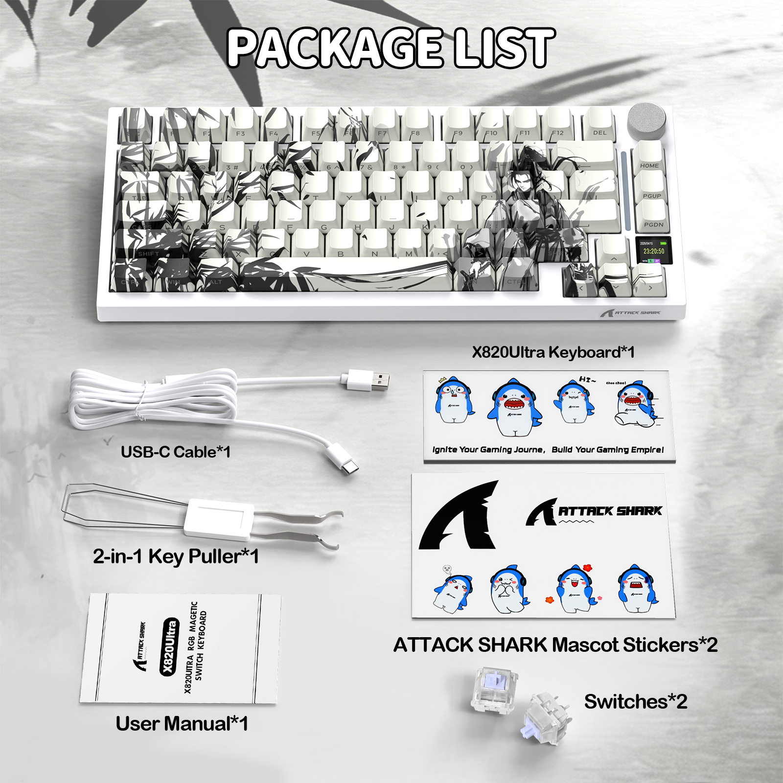 ATTACK SHARK X820Ultra Tri-Modus Dichtung Mechanische Tastatur