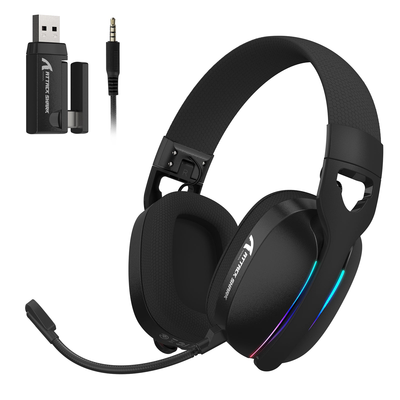 ATTACK SHARK L90 – faltbares, ultraleichtes RGB-Gaming-Headset mit drei Modi