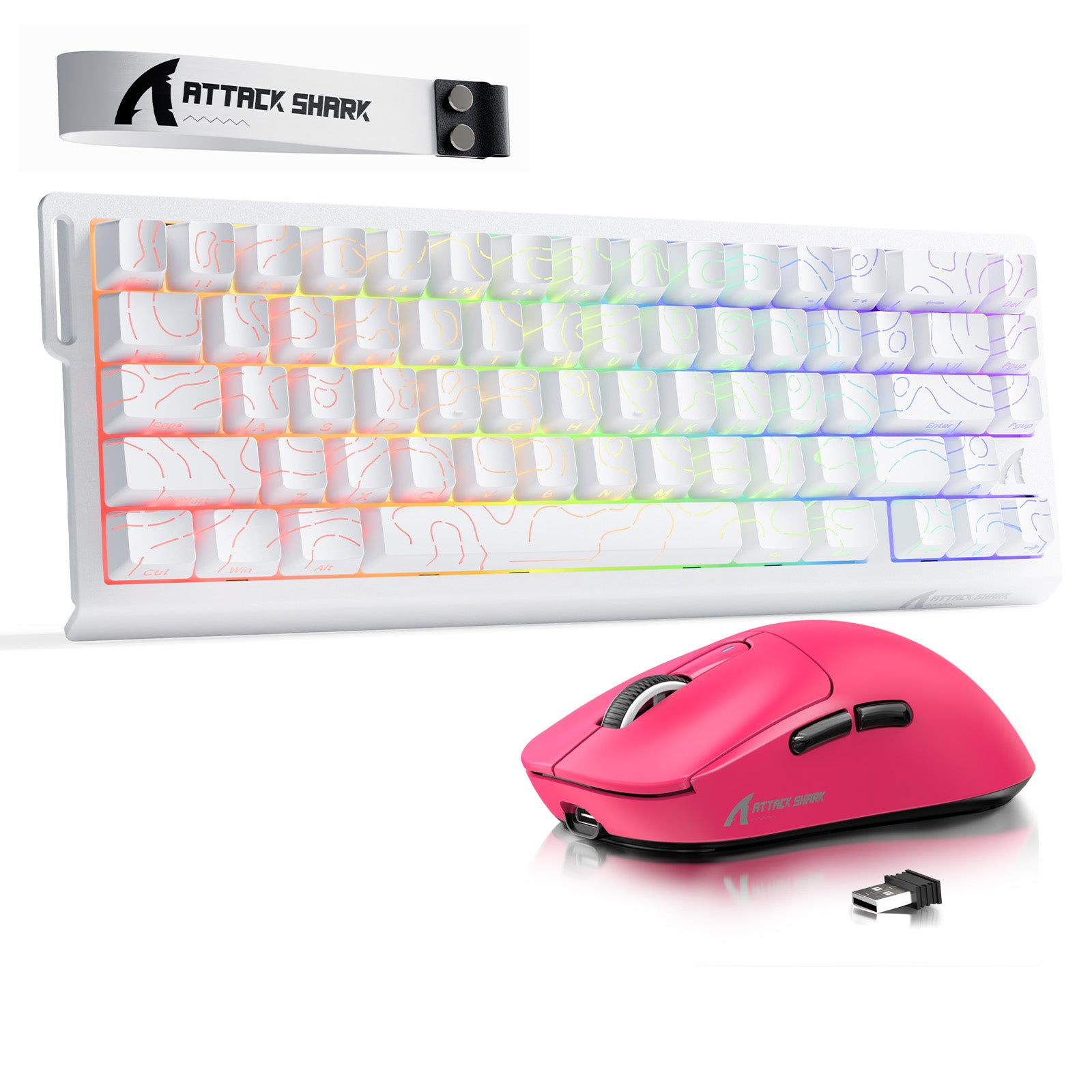 ATTACK SHARK X68HE Rapid Trigger Tastatur + X3 Kabelloses Gaming-Maus-Bundle