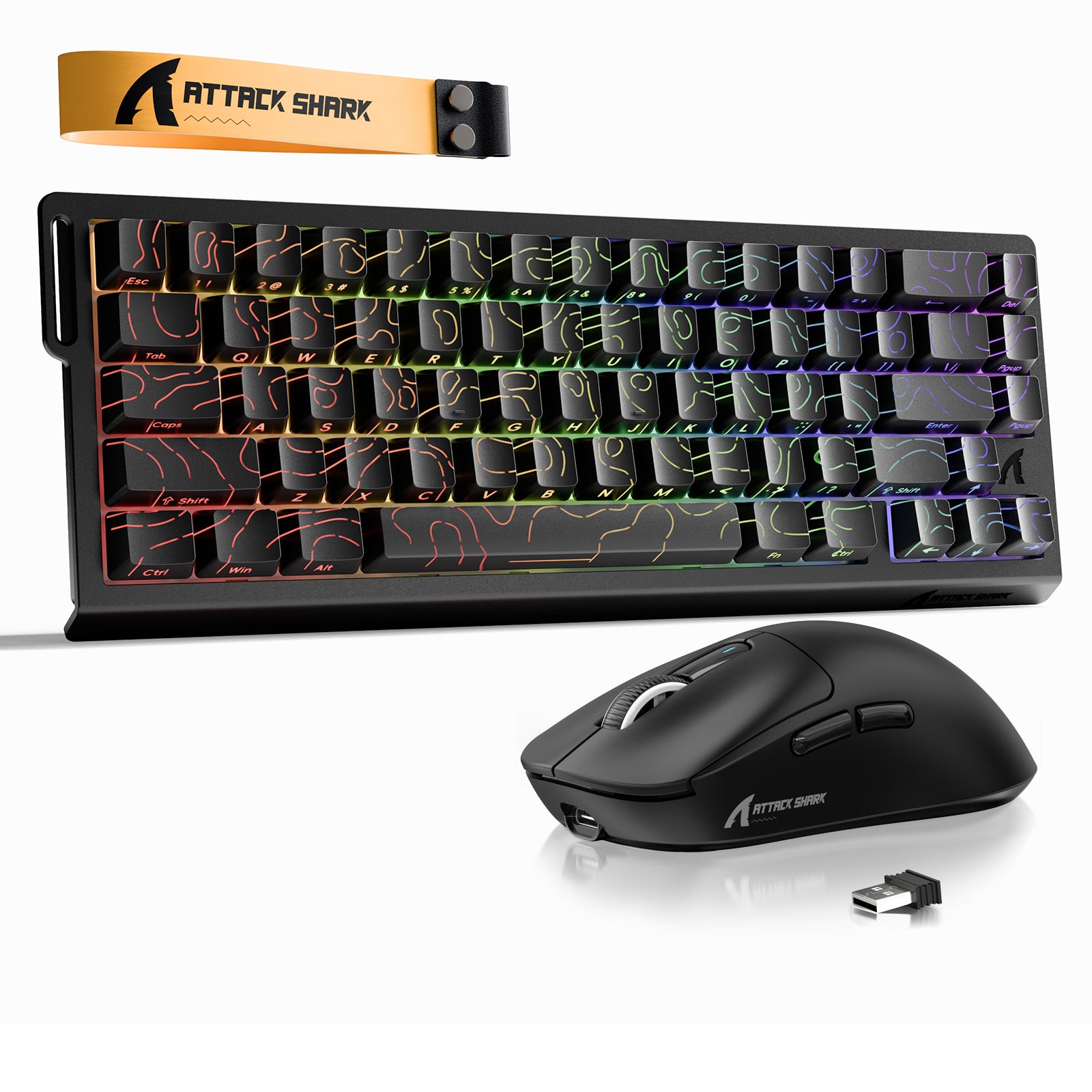 ATTACK SHARK X68HE Rapid Trigger Tastatur + X3 Kabelloses Gaming-Maus-Bundle
