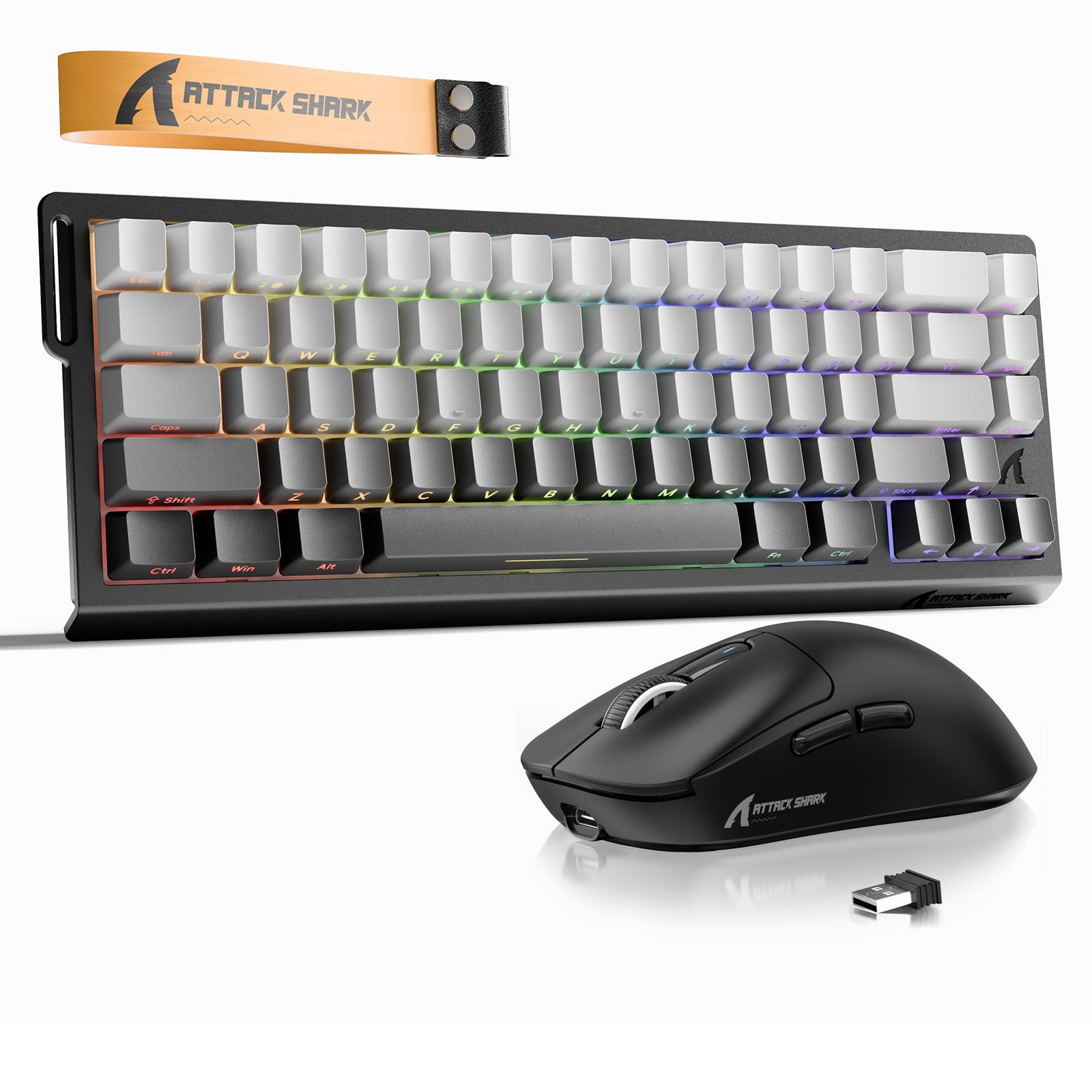 ATTACK SHARK X68HE Rapid Trigger Tastatur + X3 Kabelloses Gaming-Maus-Bundle