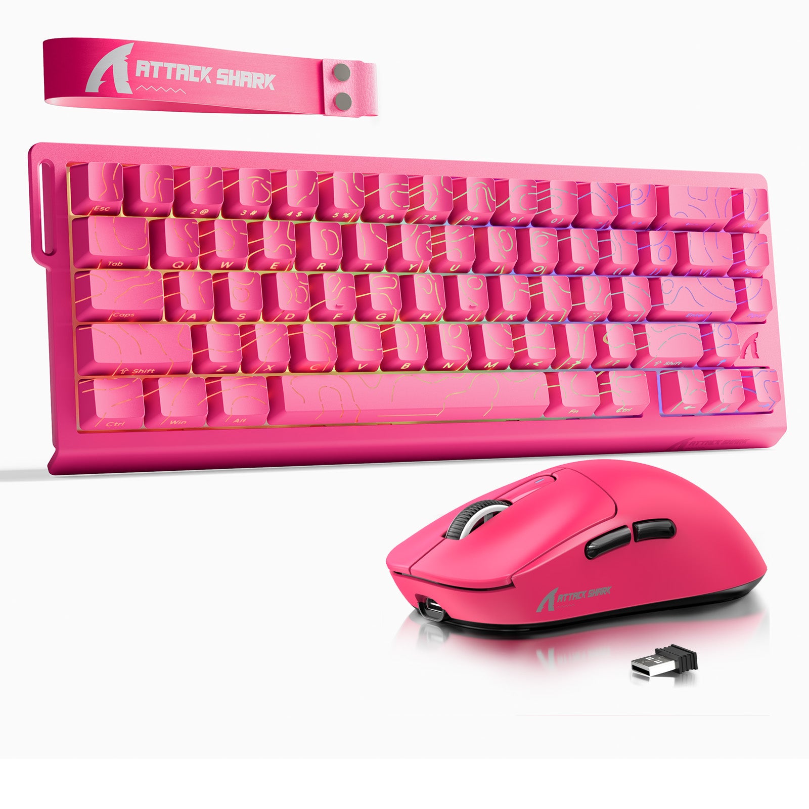 ATTACK SHARK X68HE Rapid Trigger Tastatur + X3 Kabelloses Gaming-Maus-Bundle