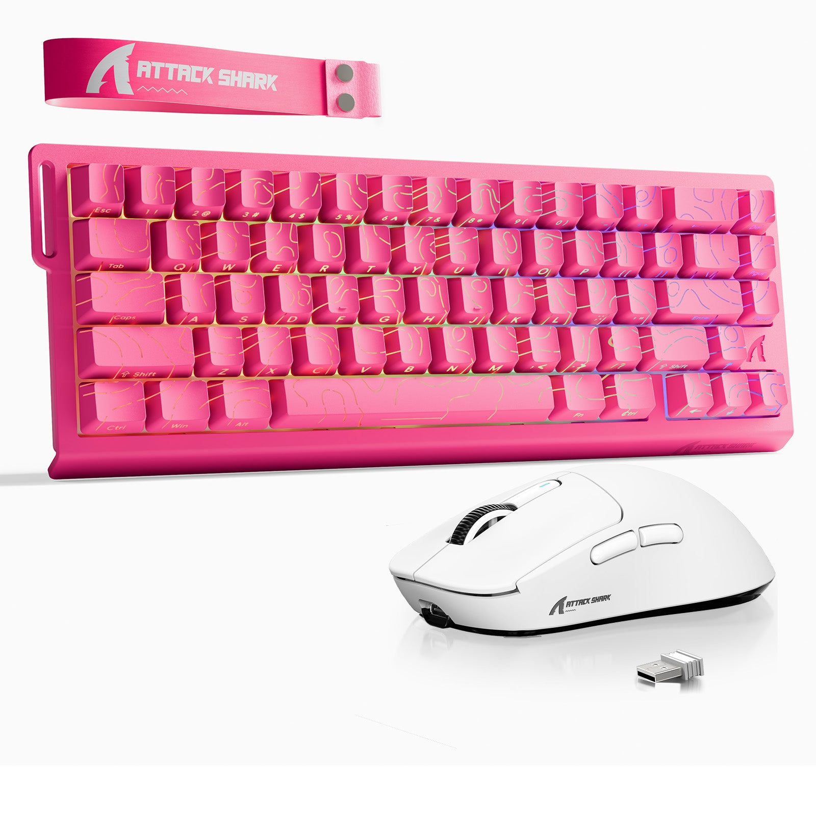 ATTACK SHARK X68HE Rapid Trigger Tastatur + X3 Kabelloses Gaming-Maus-Bundle