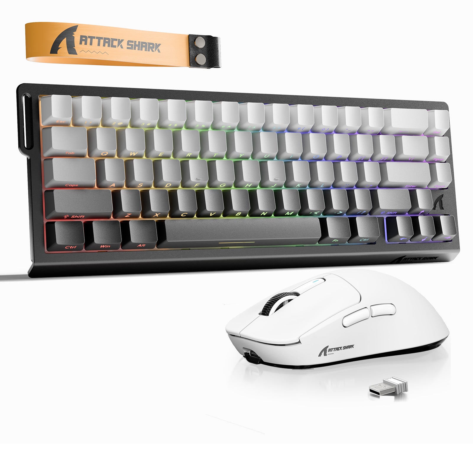 ATTACK SHARK X68HE Rapid Trigger Tastatur + X3 Kabelloses Gaming-Maus-Bundle