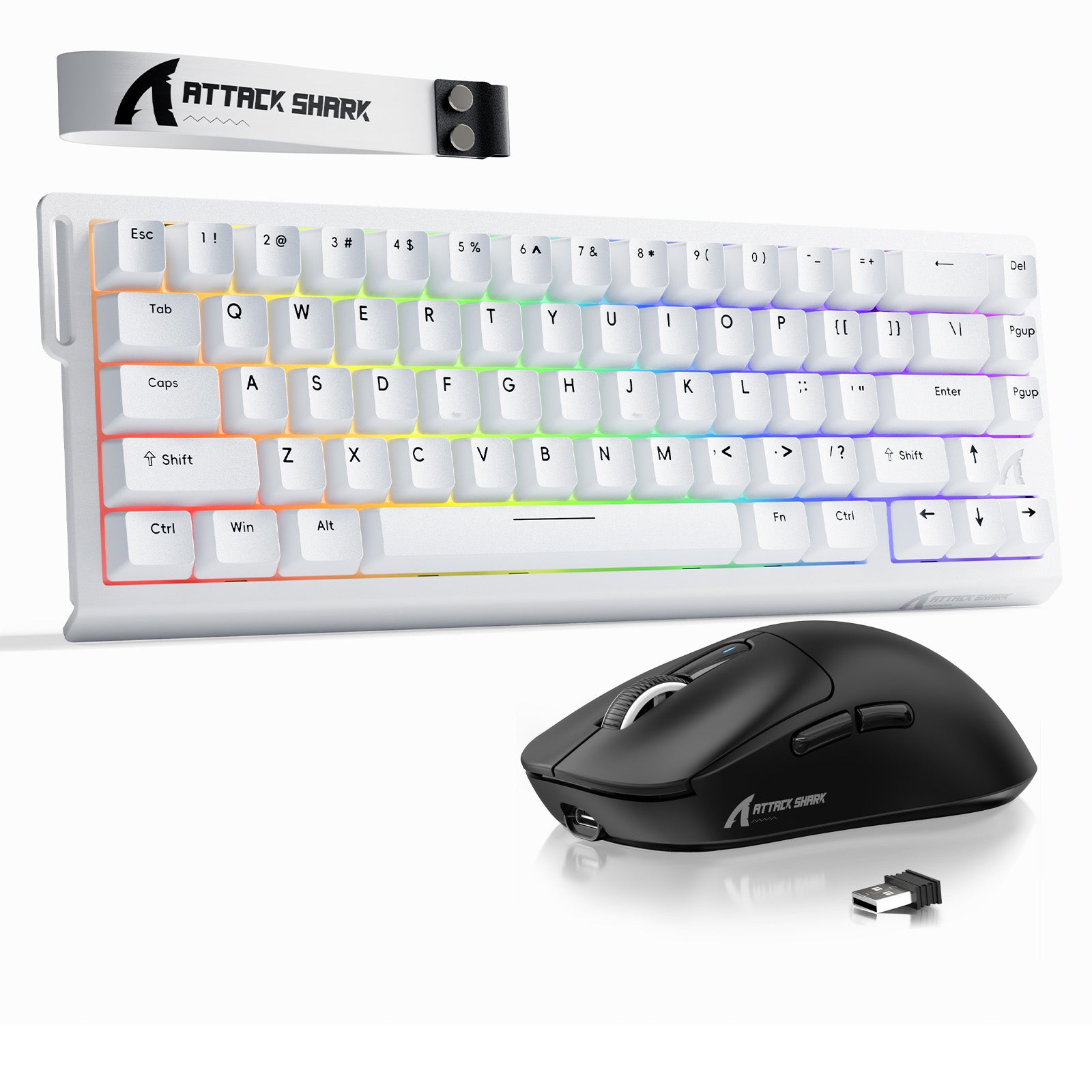 ATTACK SHARK X68HE Rapid Trigger Tastatur + X3 Kabelloses Gaming-Maus-Bundle