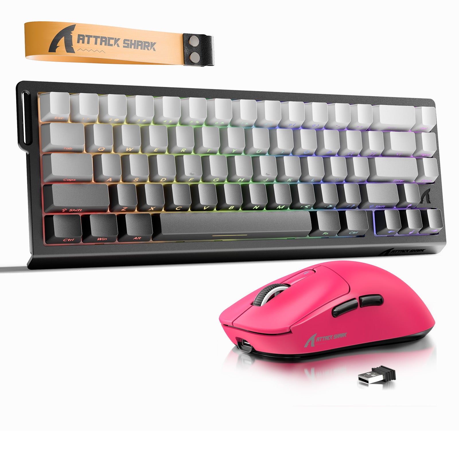 ATTACK SHARK X68HE Rapid Trigger Tastatur + X3 Kabelloses Gaming-Maus-Bundle