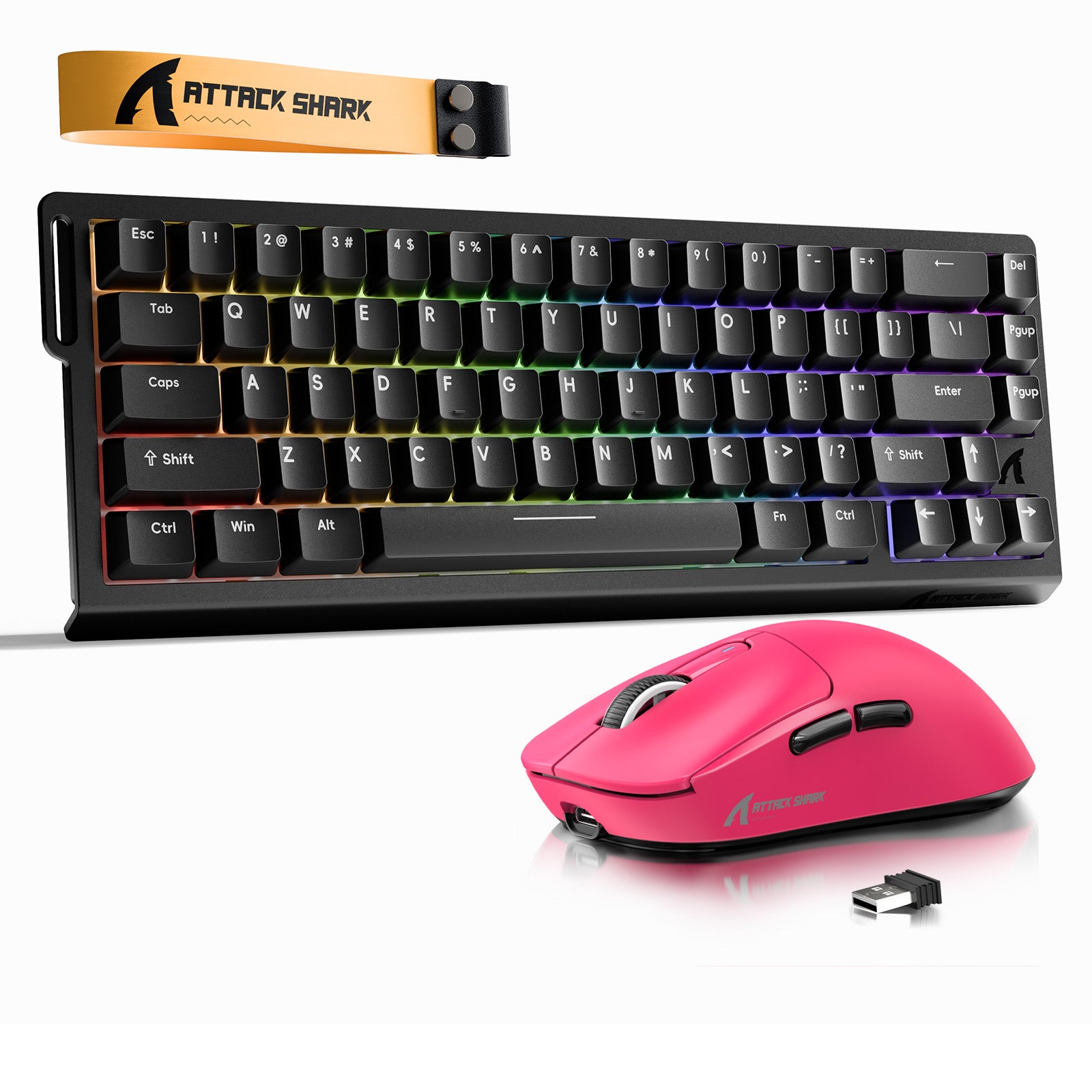 ATTACK SHARK X68HE Rapid Trigger Tastatur + X3 Kabelloses Gaming-Maus-Bundle