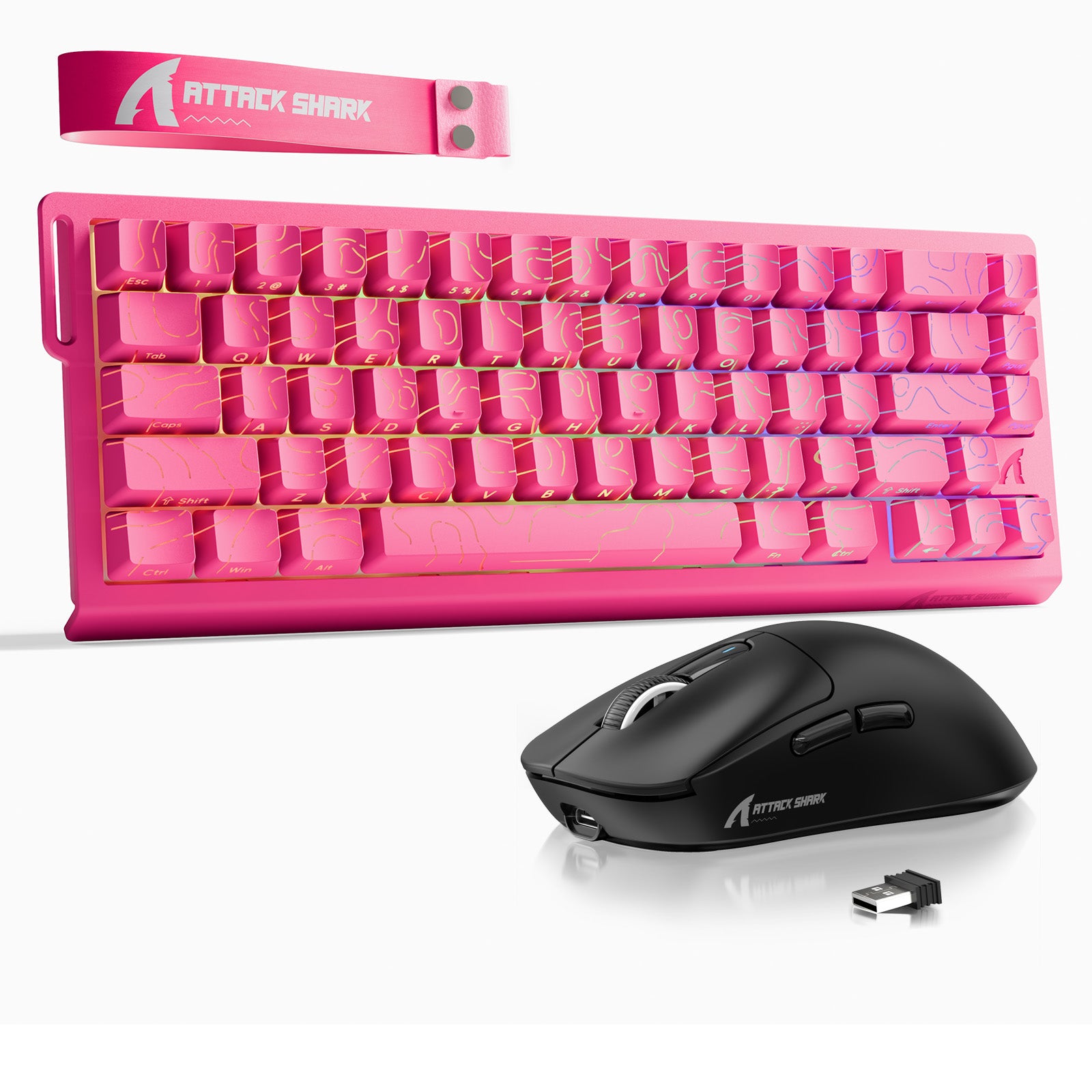 ATTACK SHARK X68HE Rapid Trigger Tastatur + X3 Kabelloses Gaming-Maus-Bundle