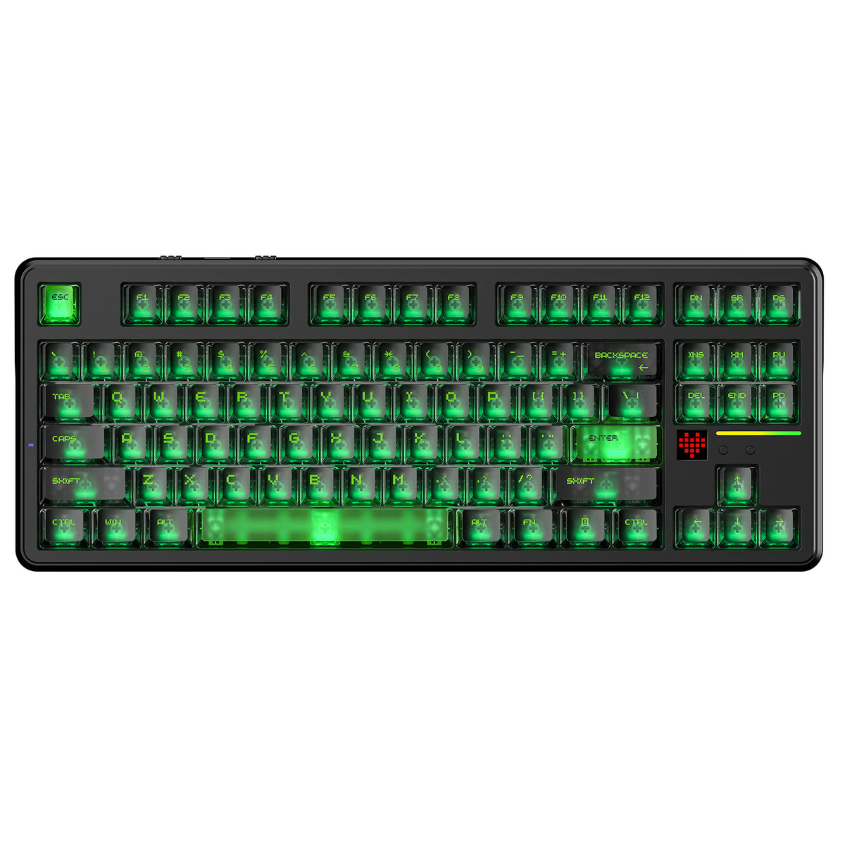 ATTACK SHARK X87 ULTRA mechanical keyboard, green RGB lighting, 8K receiver