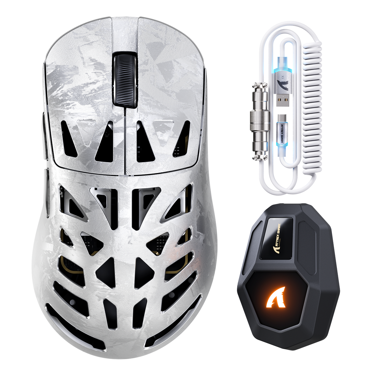 ATTACK SHARK RS6 ULTRA Carbonfaser kabellose Gaming-Maus mit PAW3955MAX
