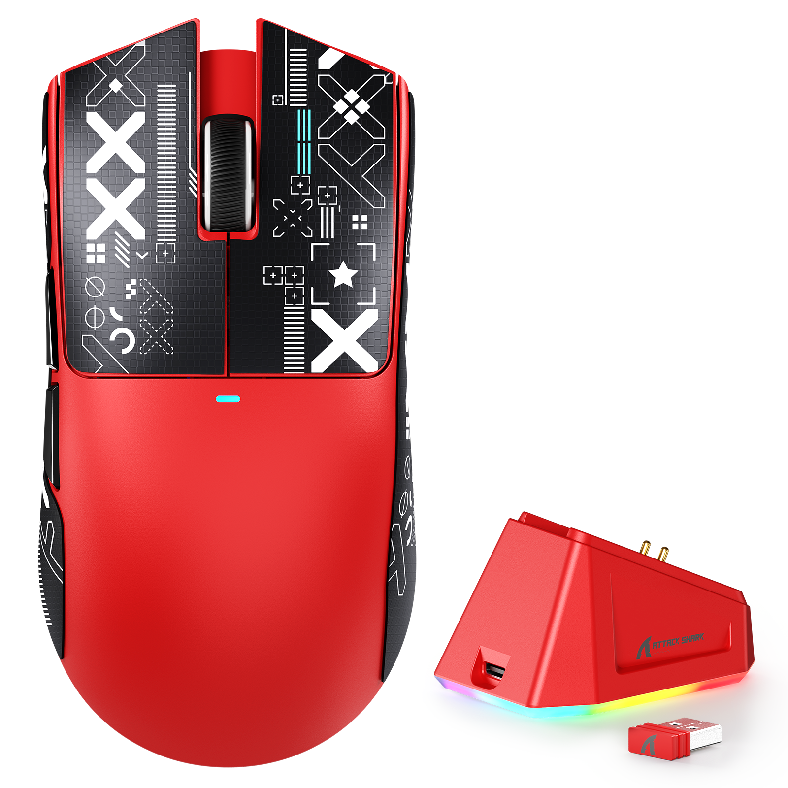 ATTACK SHARK X11 Kabellose Gaming-Maus mit Ladestation