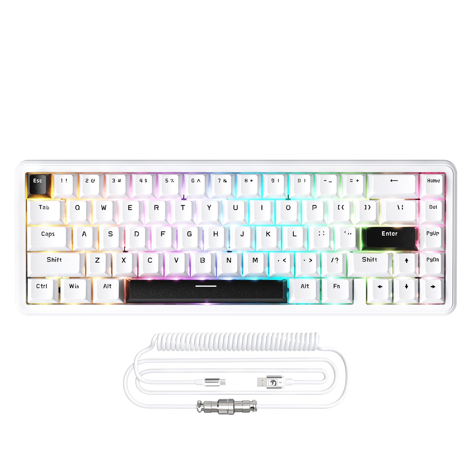 ATTACK SHARK X65 HE Magnetischer Schalter Rapid Trigger Tastatur mit 8Khz Spiralkabel