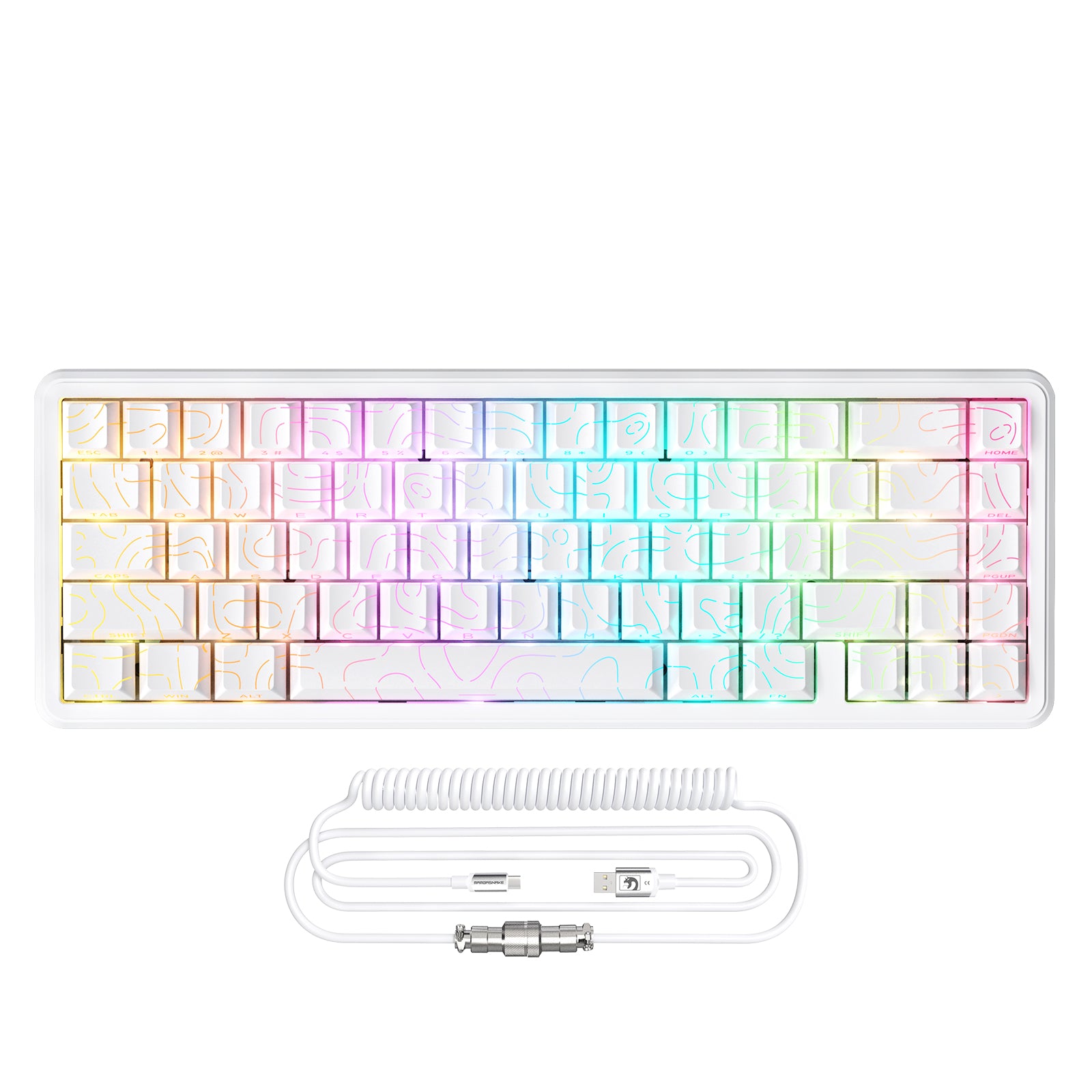 ATTACK SHARK X65 HE Magnetischer Schalter Rapid Trigger Tastatur mit 8Khz Spiralkabel