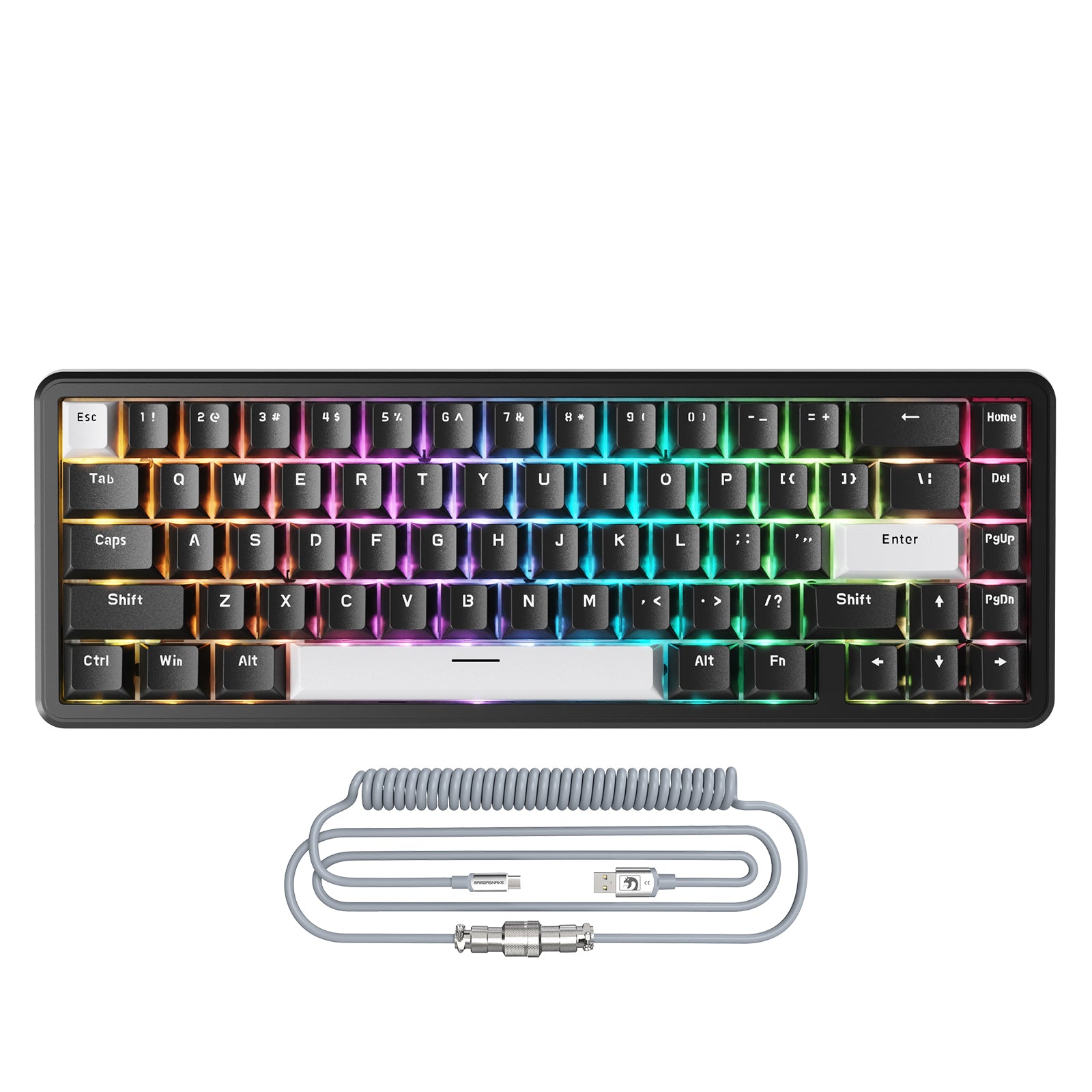 ATTACK SHARK X65 HE Magnetischer Schalter Rapid Trigger Tastatur mit 8Khz Spiralkabel