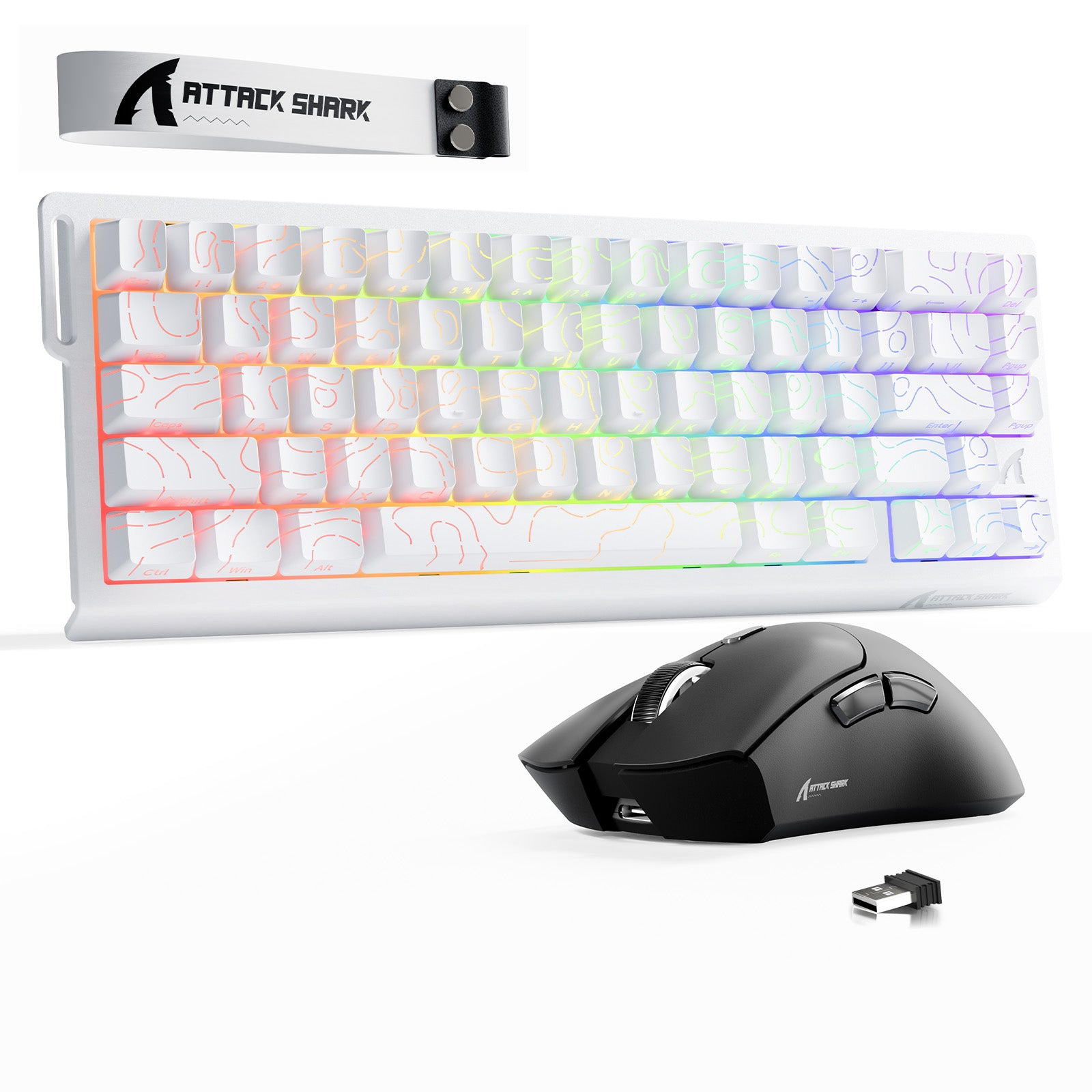 ATTACK SHARK X68HE Rapid Trigger Tastatur + R1 Kabelloses Gaming-Maus-Bundle