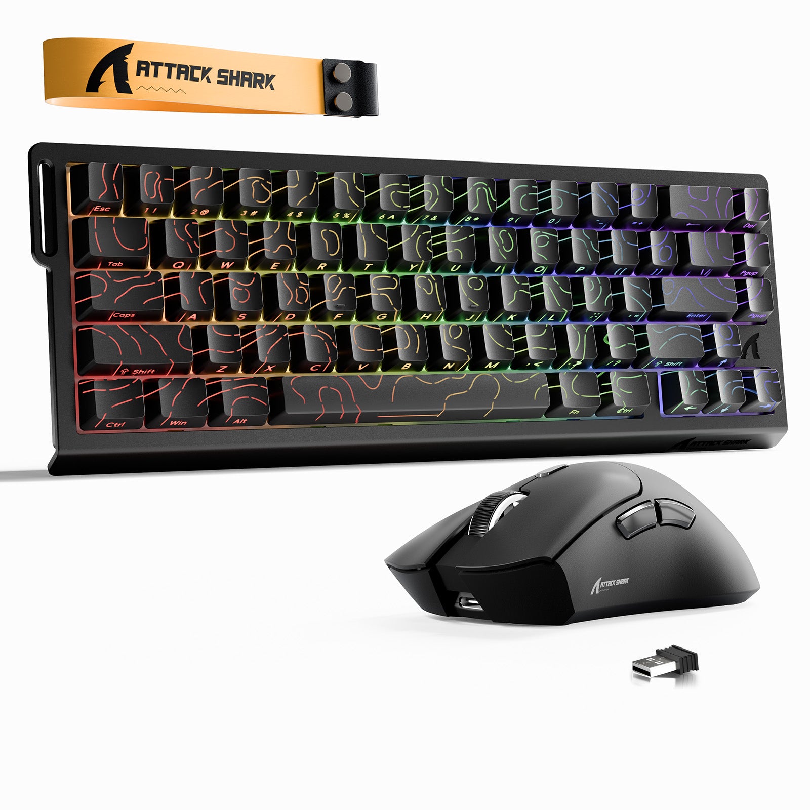 ATTACK SHARK X68HE Rapid Trigger Tastatur + R1 Kabelloses Gaming-Maus-Bundle