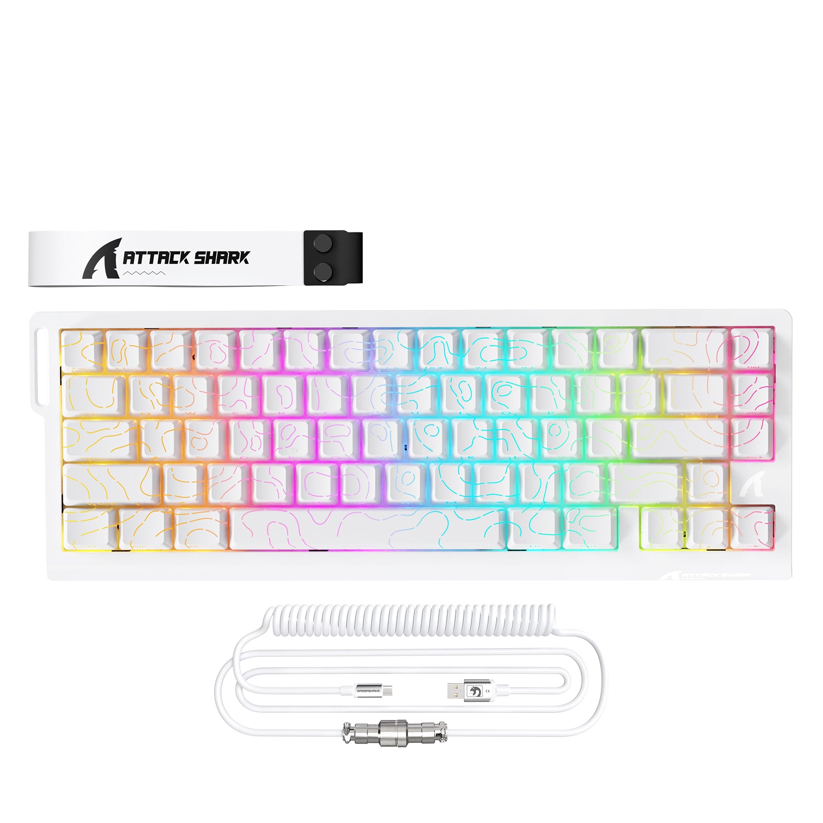ATTACK SHARK X68PRO HE Kabellose Rapid Trigger Tastatur mit Spiralkabel