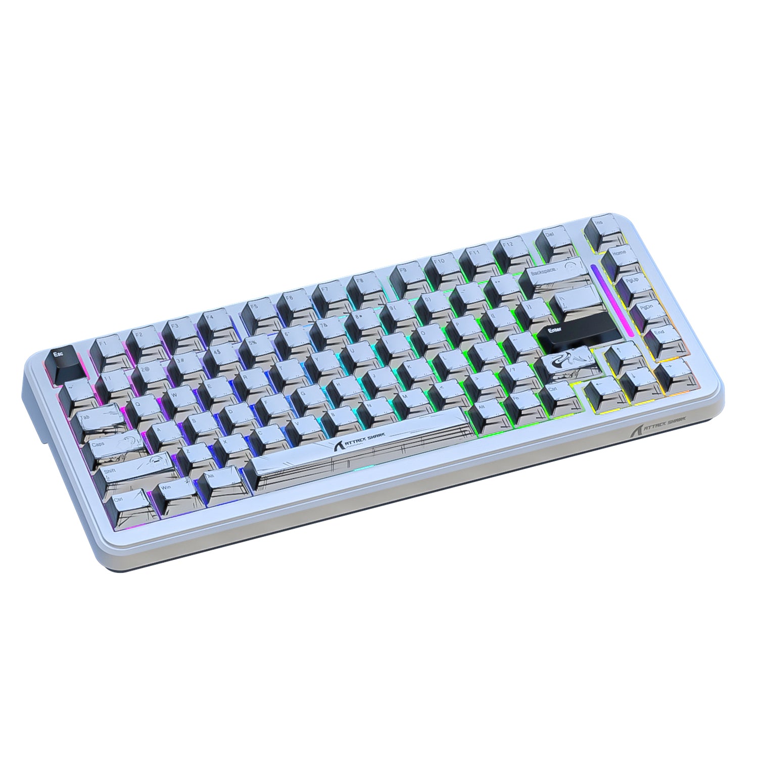 ATTACK SHARK X82PRO HE Kabellose Rapid Trigger-Gaming-Tastatur mit Magnetschalter