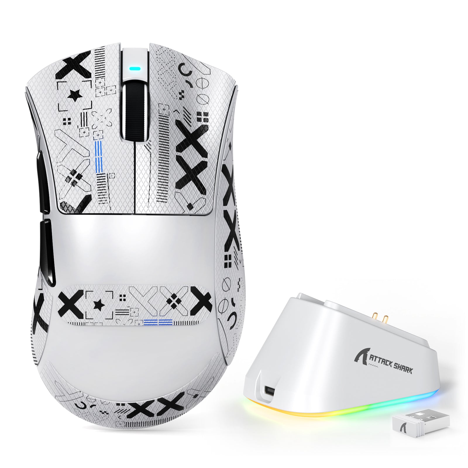 ATTACK SHARK V3PRO Ultraleichte Tri-Mode-Gaming-Maus mit Ladestation