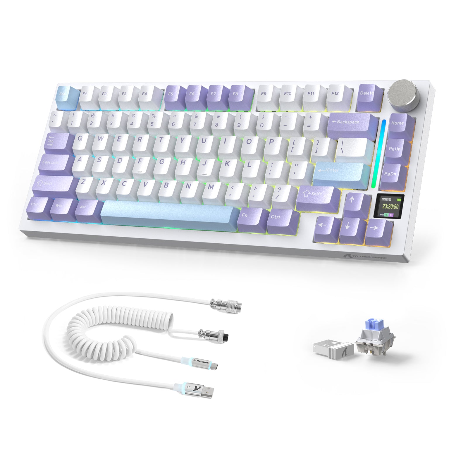 ATTACK SHARK X820ULTRA Mechanische Tastatur mit C01ULTRA Spiralkabel