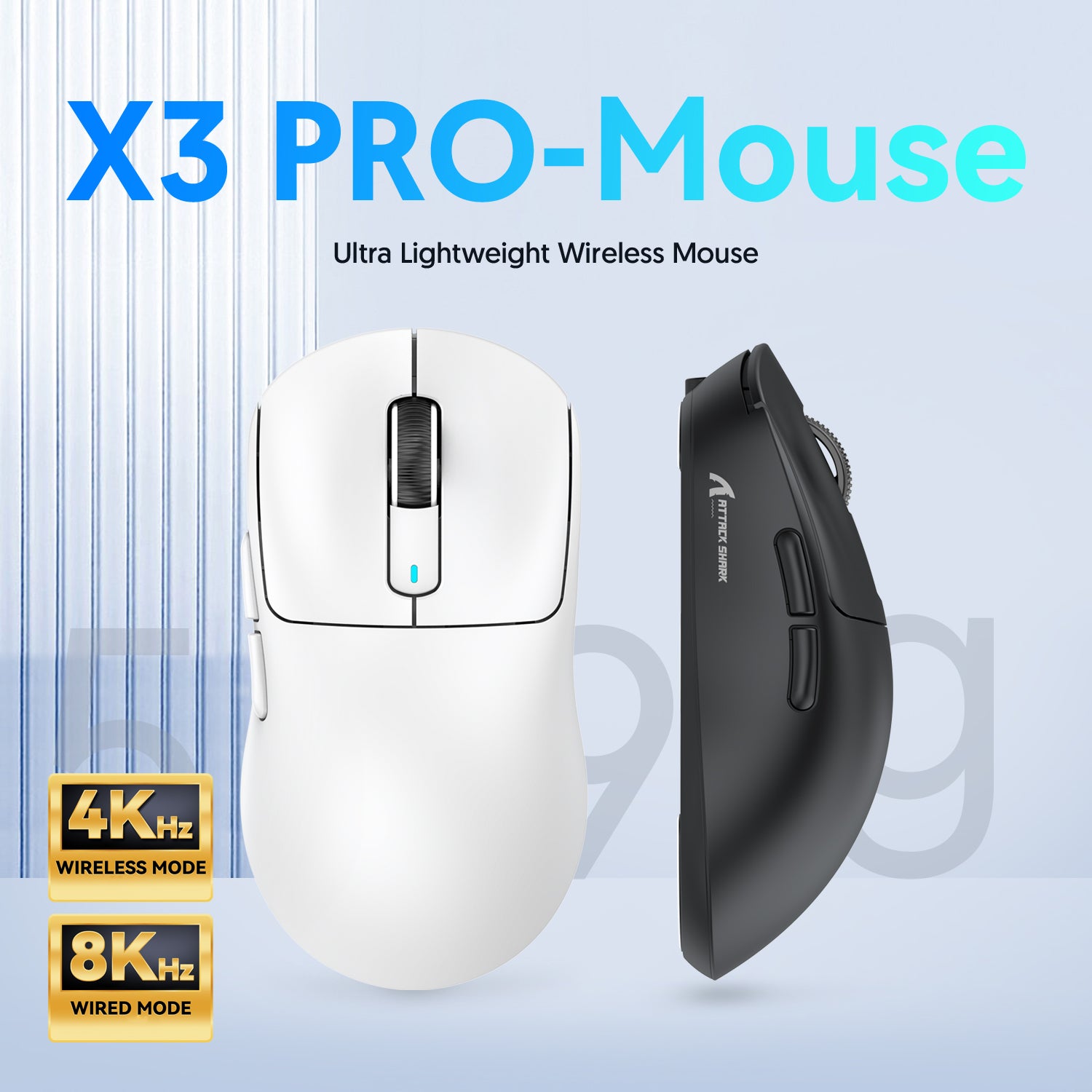 ATTACK SHARK X3PRO Drei Modi 8K Gaming-Maus
