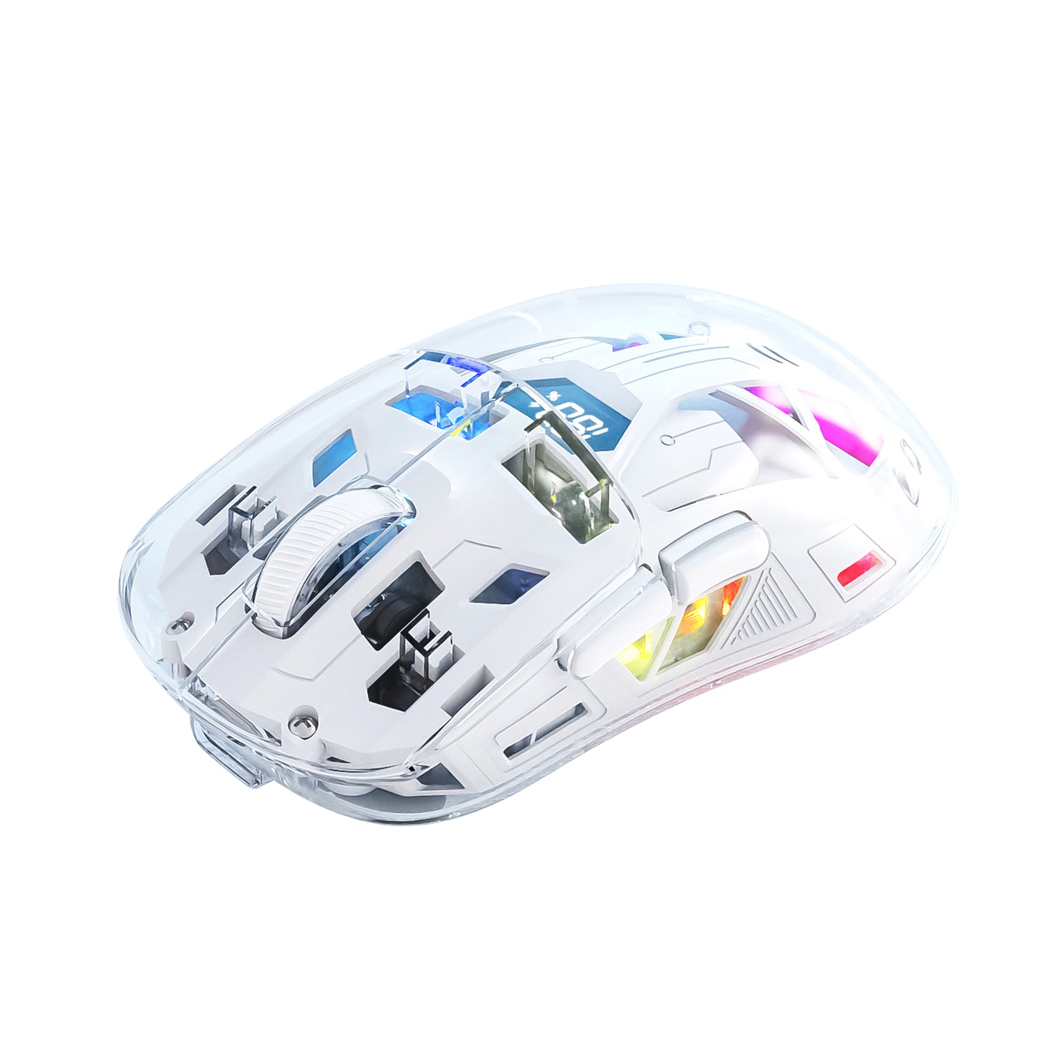 ATTACK SHARK A2 Transparente RGB-Kabellose Maus mit Batteriestandsanzeige