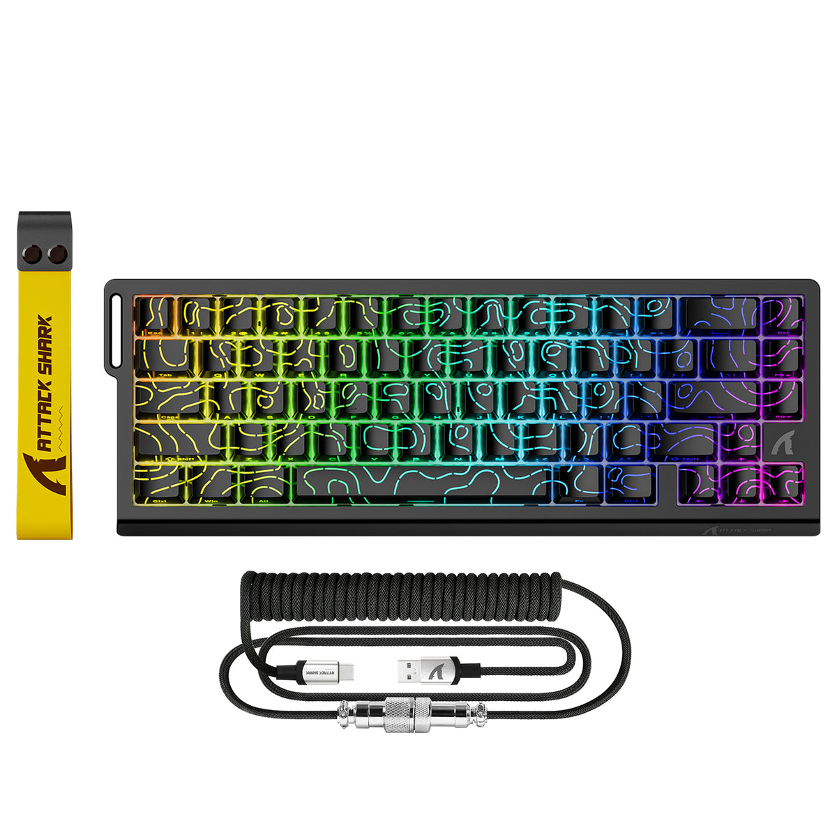 ATTACK SHARK X68 HE Rapid Trigger Tastatur Magnetischer Schalter mit C01PRO Spiralkabel