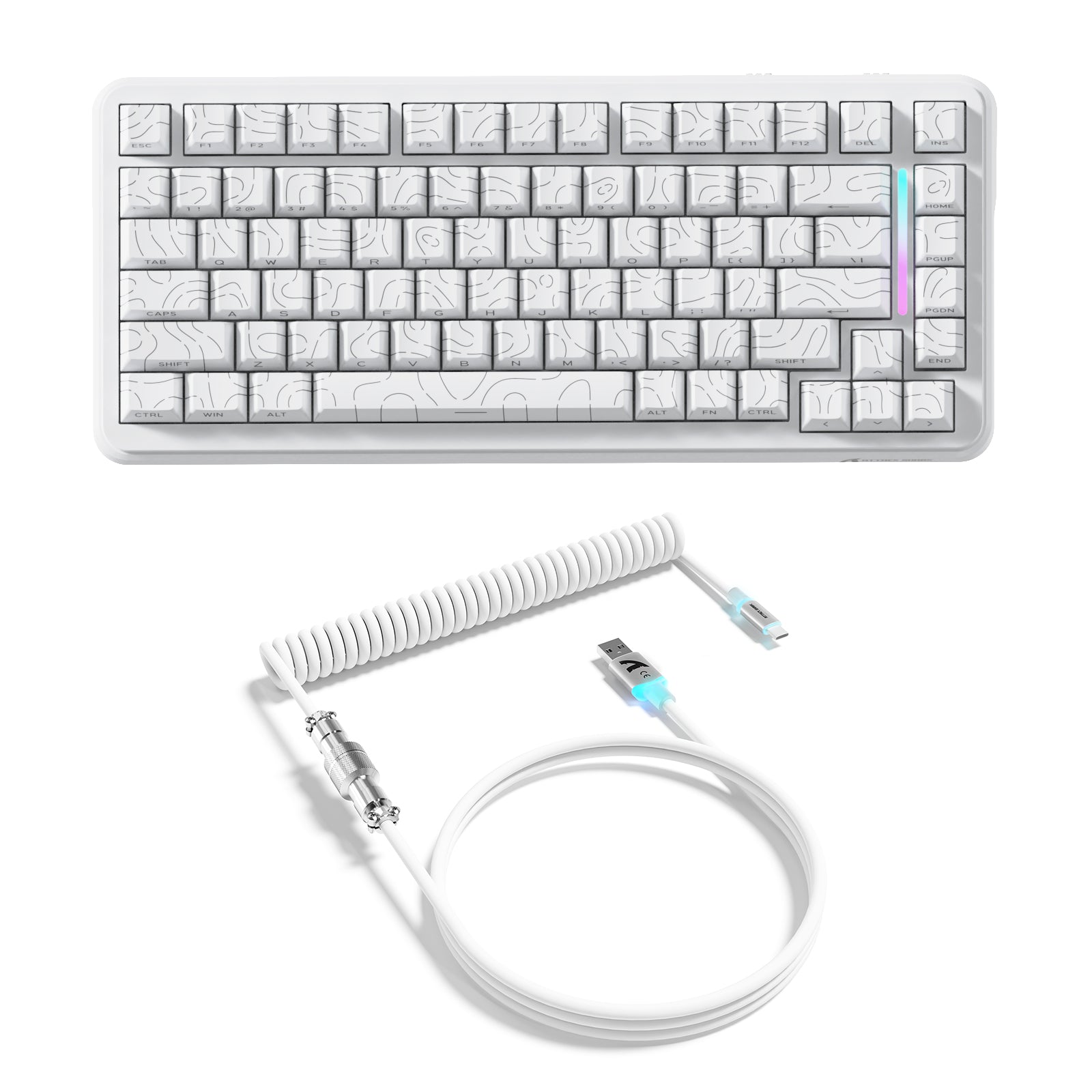 ATTACK SHARK X82PRO HE Magnetic Keyboard With C01Ultra RGB Coiled Cable