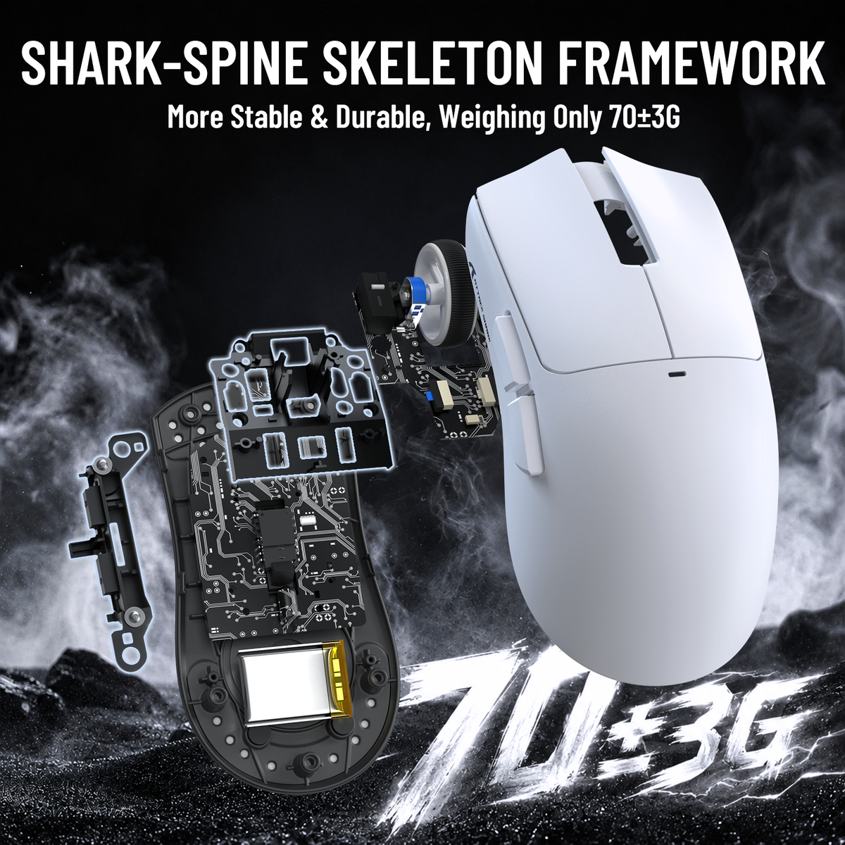 ATTACK SHARK X11 PRO V2 Kabellose Gaming-Maus mit TFT-Display, Ladestation und C06 Spiralkabel