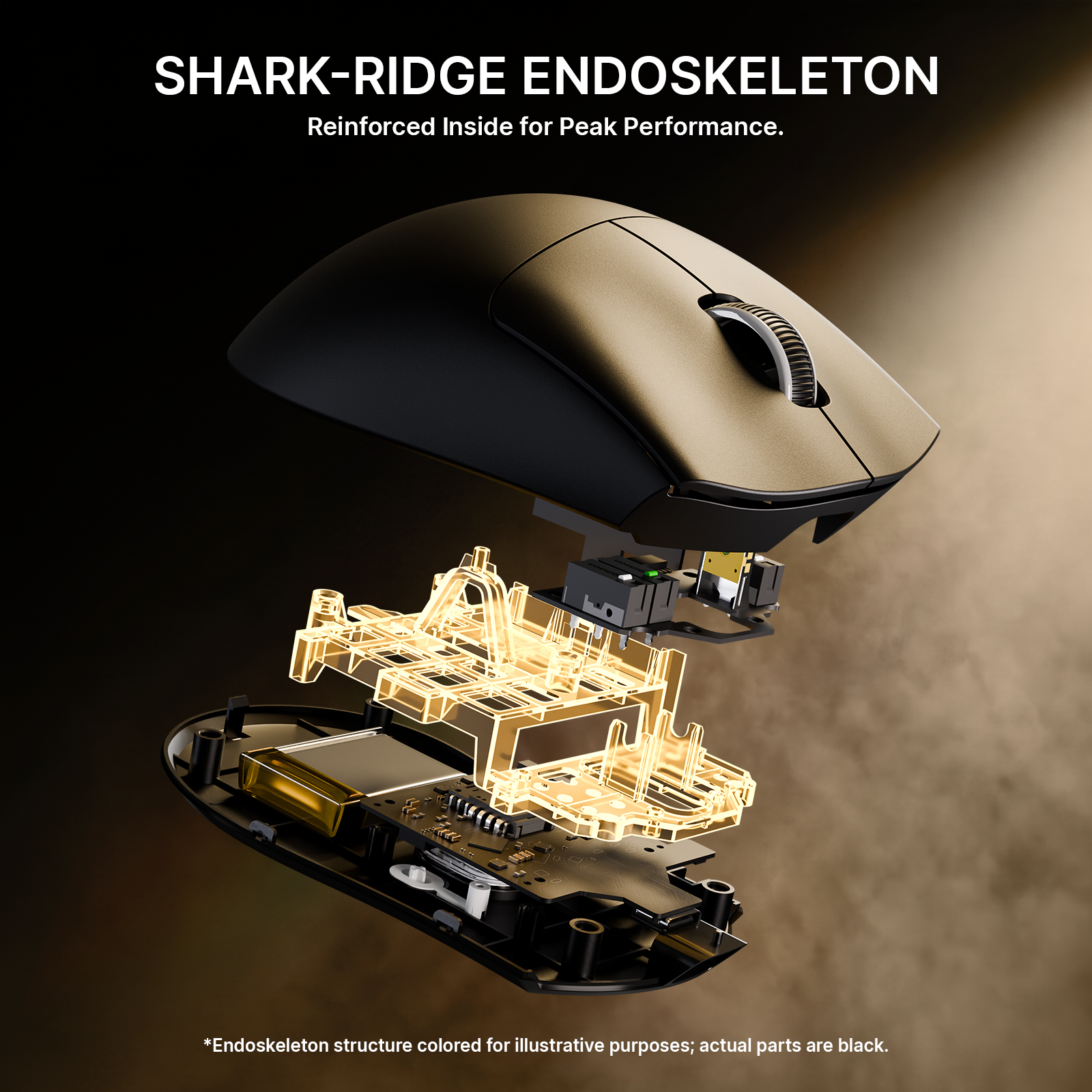 ATTACK SHARK V8 Ultra-Leichte Ergonomische Kabellose Gaming-Maus