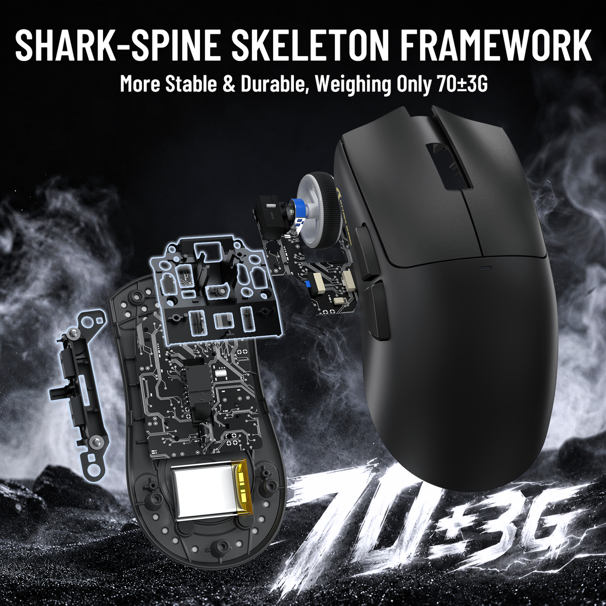ATTACK SHARK X11 PRO V2 Kabellose Gaming-Maus mit TFT-Display, Ladestation und C06 Spiralkabel