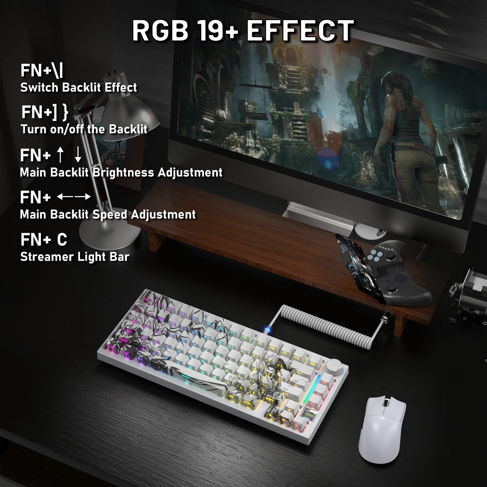 ATTACK SHARK X820ULTRA Mechanische Tastatur mit C01ULTRA Spiralkabel