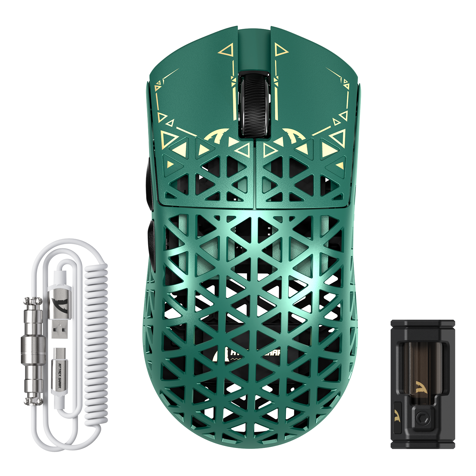 ATTACK SHARK R5 Ultra Carbon Fiber Wireless 8K PAW3950MAX Gaming Mouse with 8K Coiled Cable