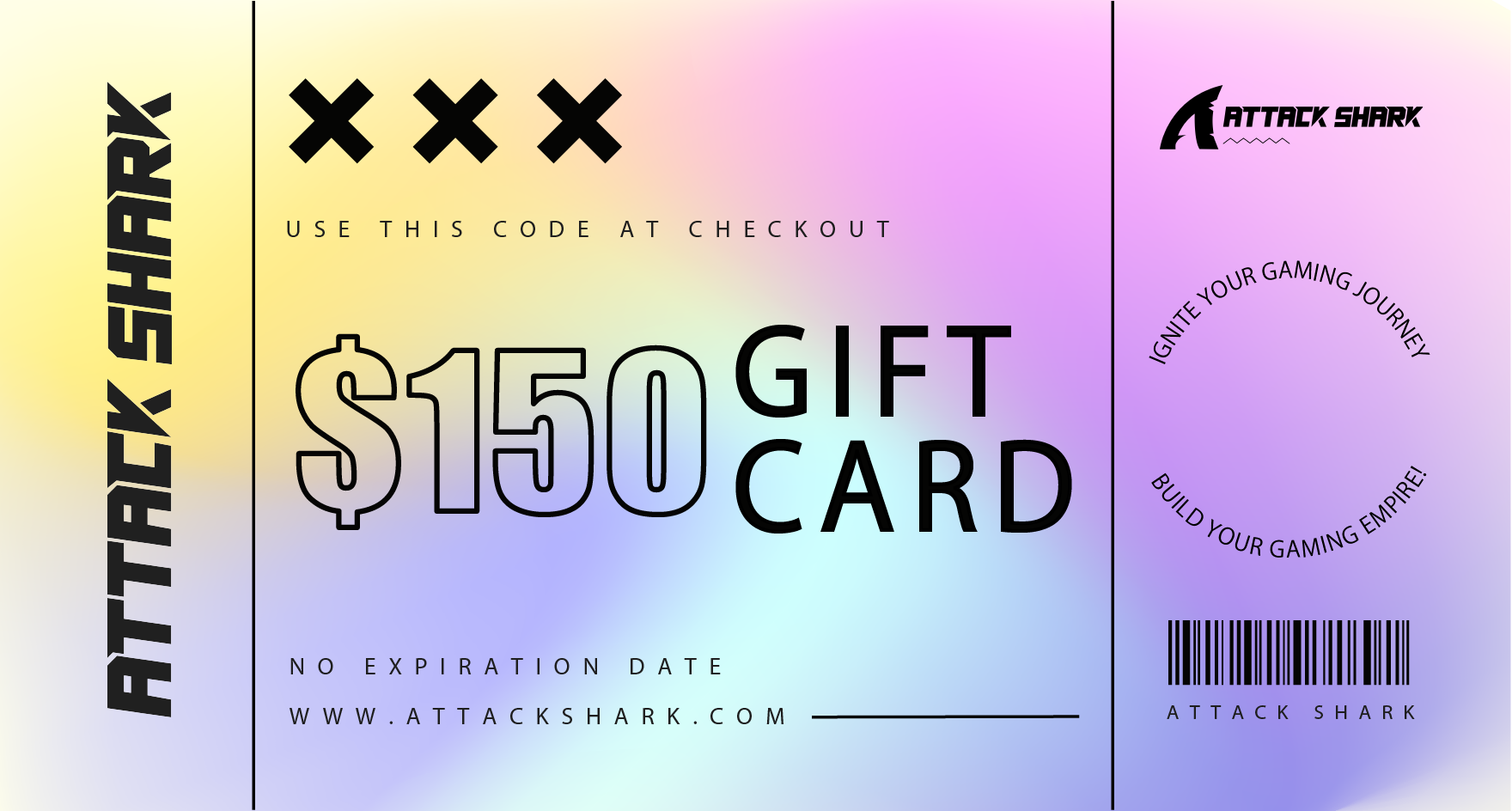 ATTACK SHARK $150 gift card with unique code and no expiration date