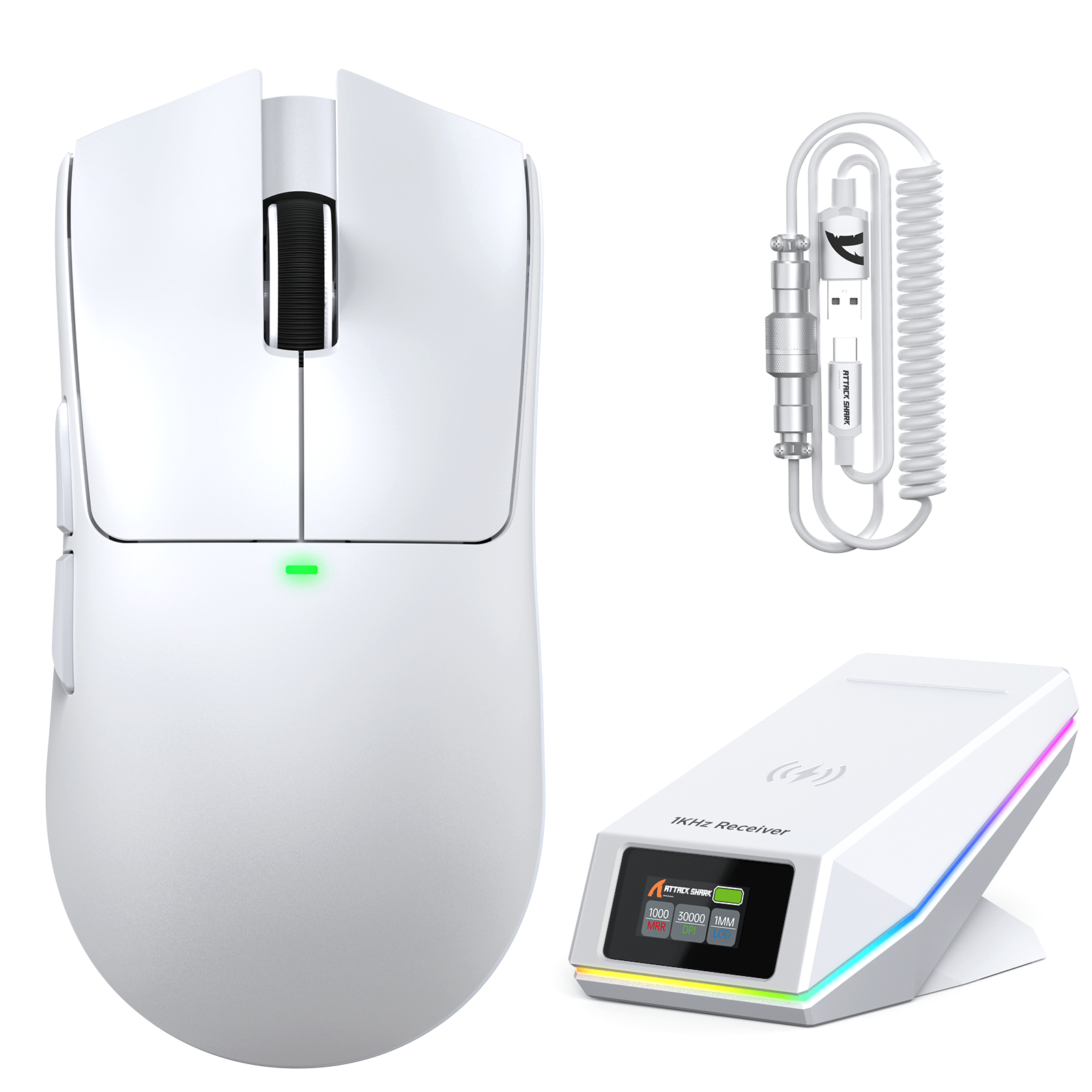ATTACK SHARK X11 PRO V2 Kabellose Gaming-Maus mit TFT-Display, Ladestation und C06 Spiralkabel