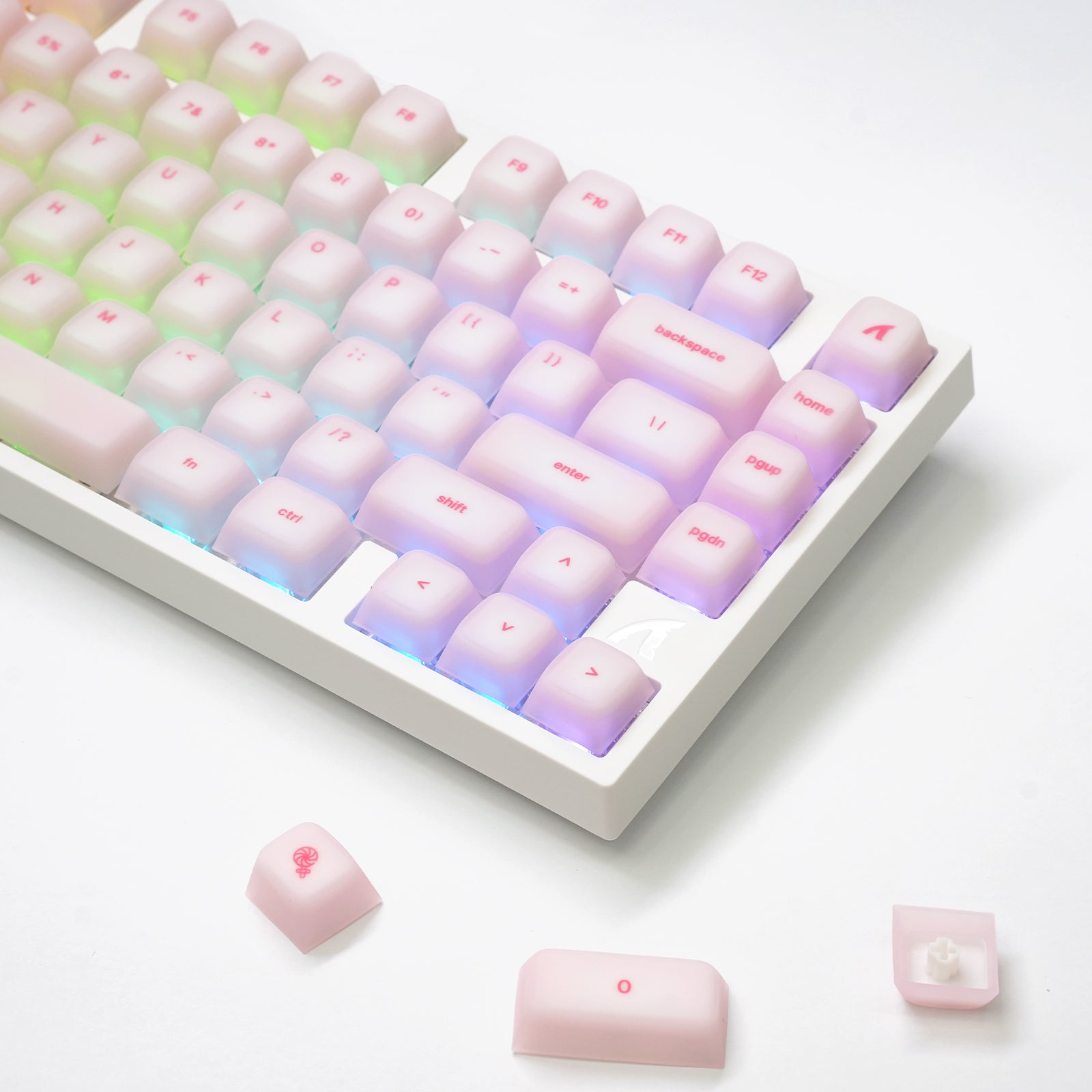 ATTACK SHARK SK01 Tastenkappenset mit 113 Tasten aus Silikon, Cherry-Profil, ANSI, Pink
