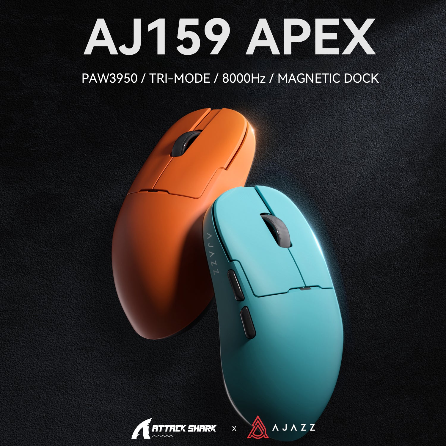 ATTACK SHARK x AJAZZ AJ159 APEX PAW3950 Dreifachmodus-Gaming-Maus 8K