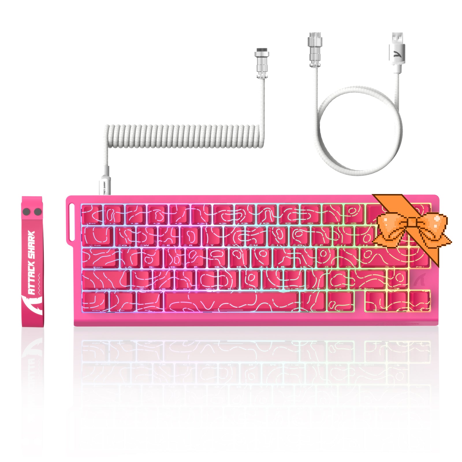 ATTACK SHARK X68 HE Rapid Trigger-Tastatur mit Magnetschalter und C01PRO-Spiralkabel