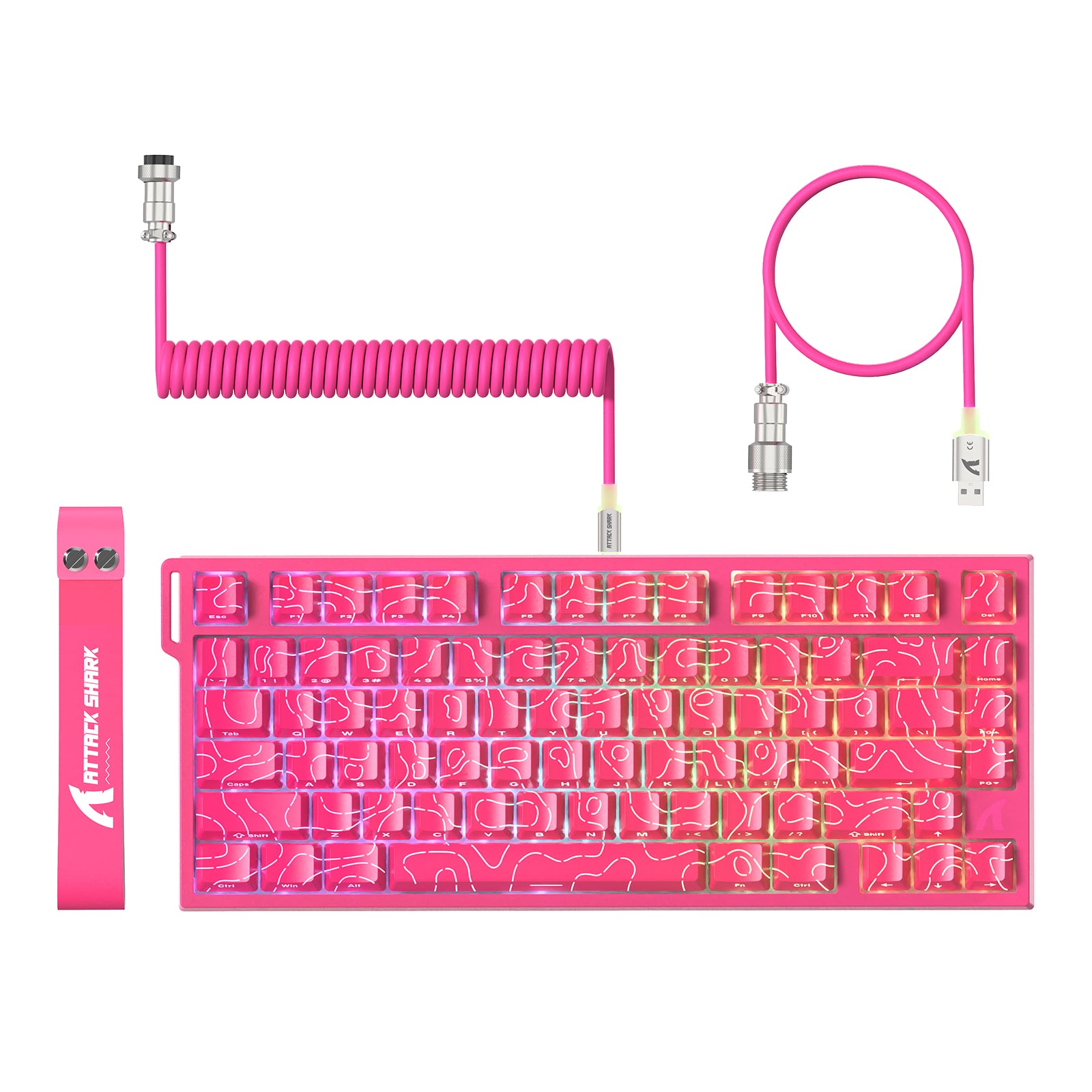 ATTACK SHARK R82 HE Kabelgebundene 75% Gaming-Tastatur mit C01ULTRA LED-Kabel