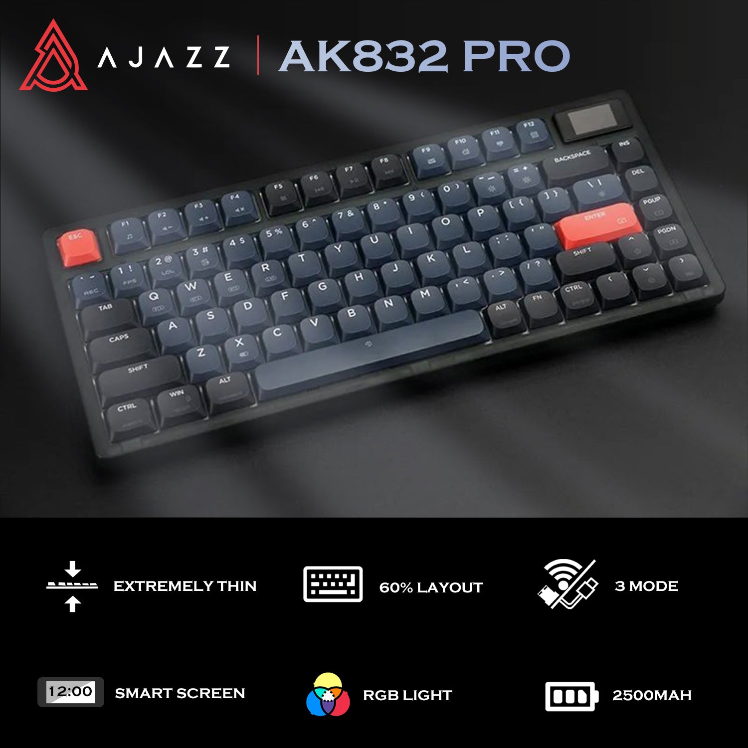 ATTACK SHARK x AJAZZ AK832 Mechanische Tastatur 