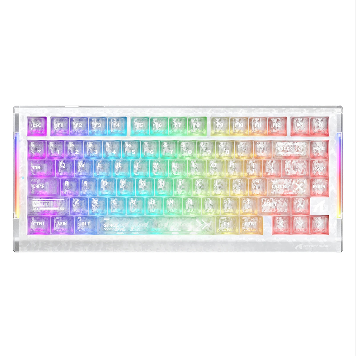 ATTACK SHARK R86 HE Carbonfaser-Gaming-Tastatur mit magnetischen Schaltern, Rapid Trigger, Kabelanschluss und C01 ULTRA RGB-Spiralkabel