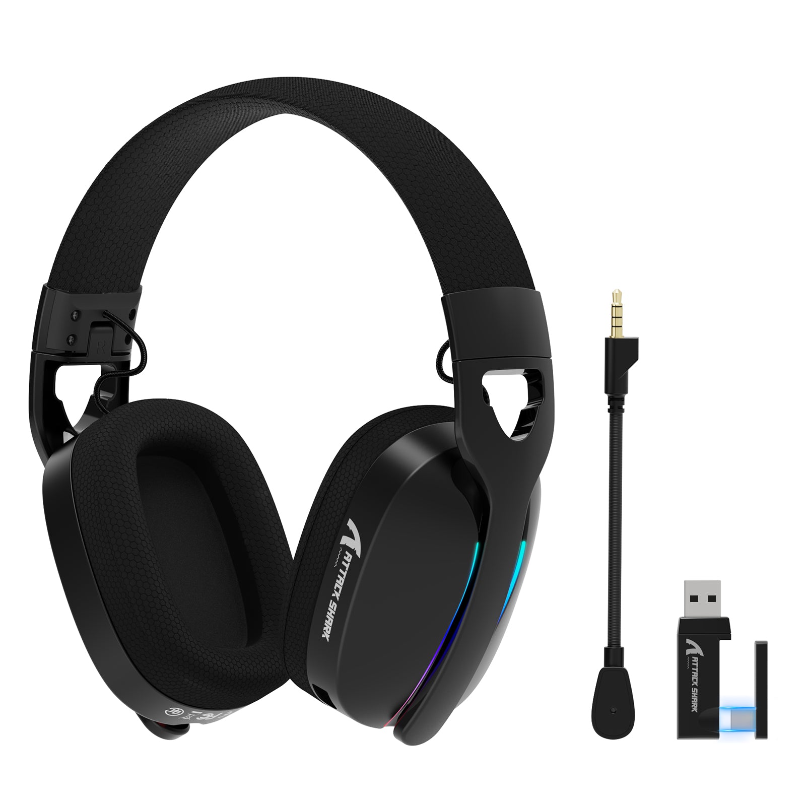 ATTACK SHARK L90 – faltbares, ultraleichtes RGB-Gaming-Headset mit drei Modi