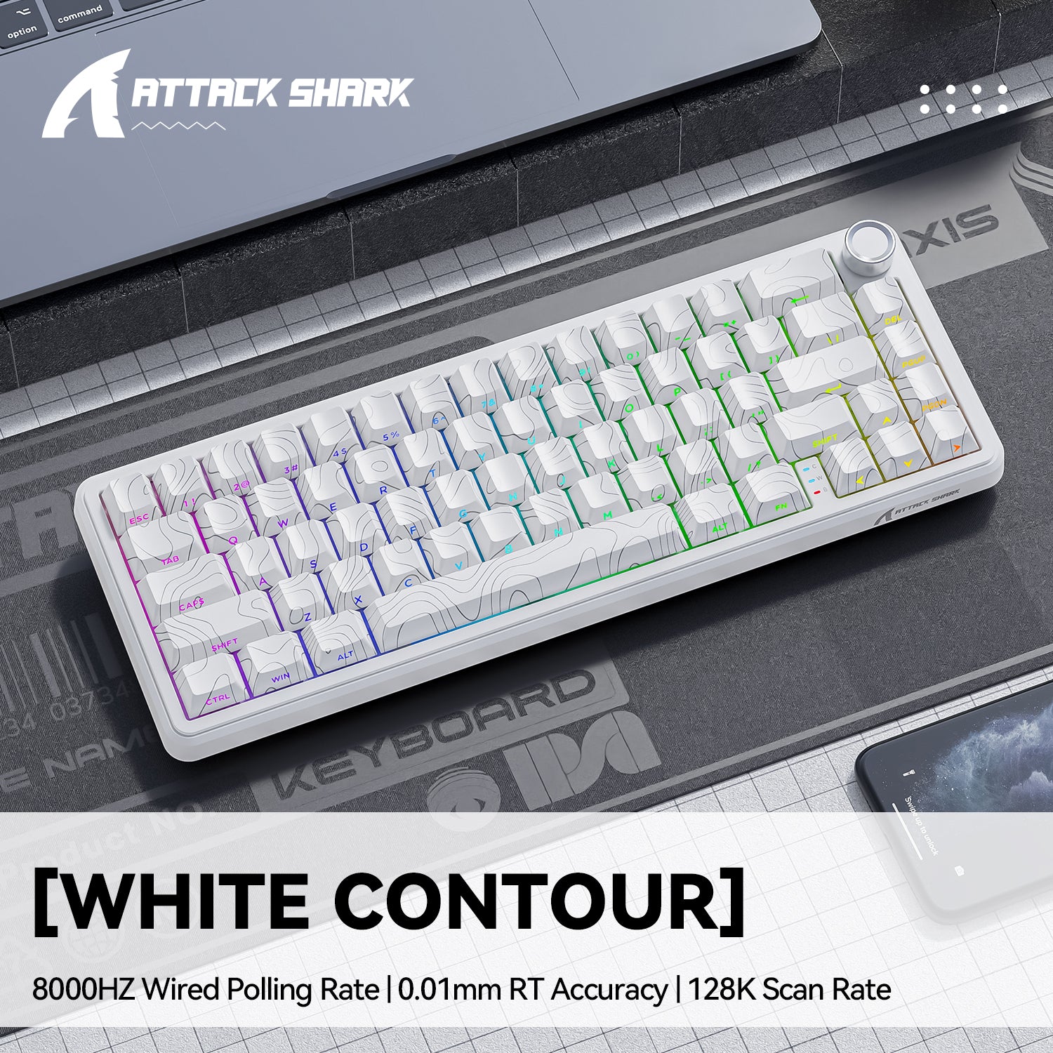 ATTACK SHARK X65PRO HE Kabellose Rapid Trigger-Tastatur mit Magnetschalter