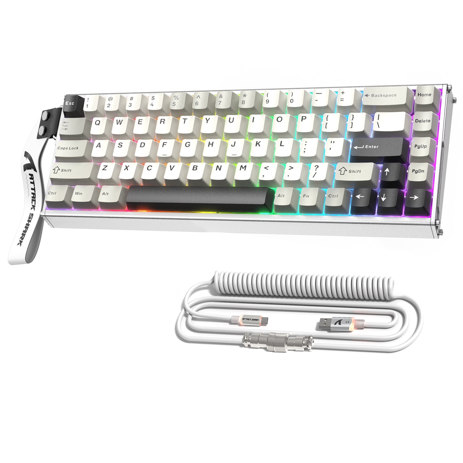 ATTACK SHARK X68MAX HE Rapid Trigger CNC-Aluminium-Tastatur mit Magnetschalter und C01Ultra RGB-Spiralkabel