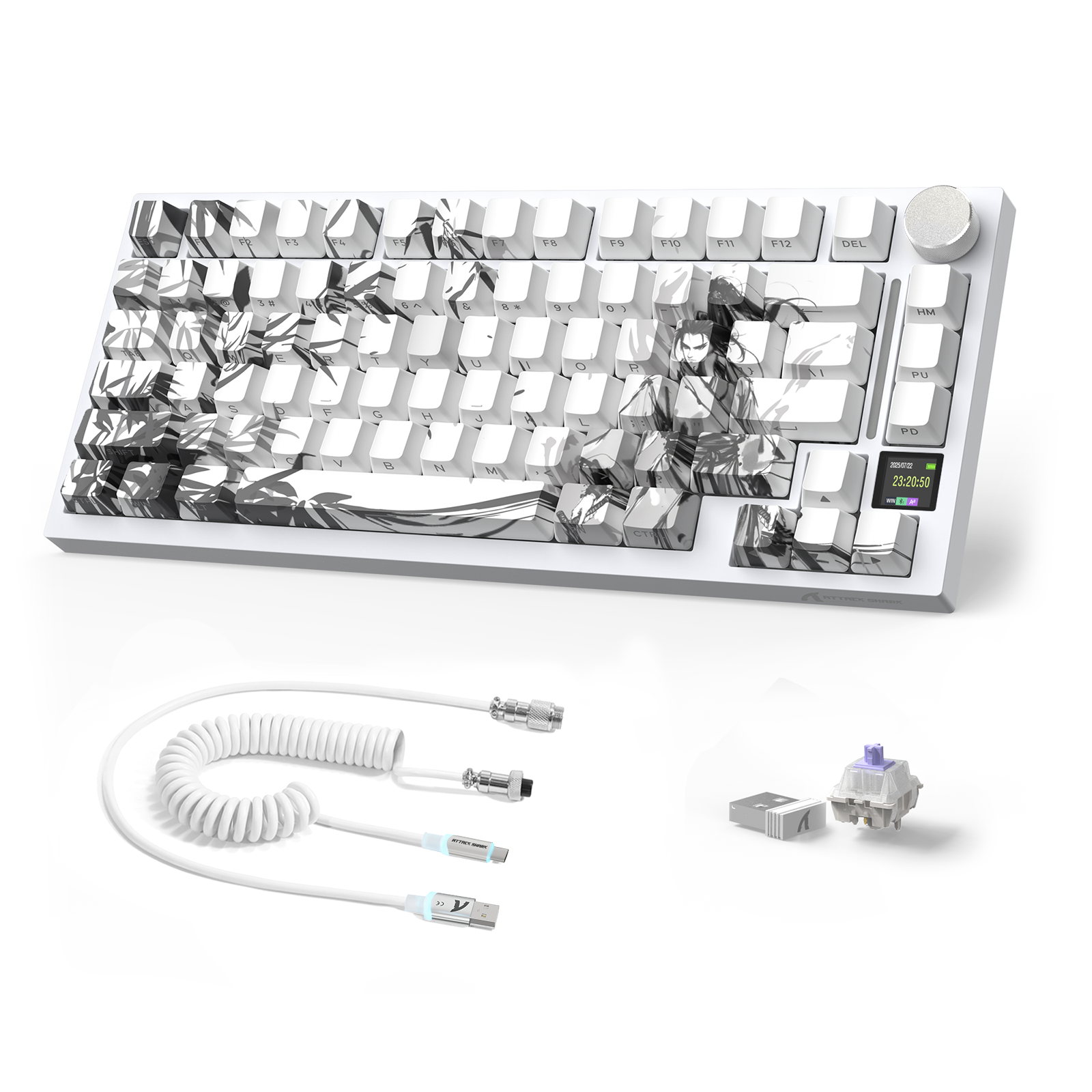 ATTACK SHARK X820ULTRA Mechanische Tastatur mit C01ULTRA Spiralkabel