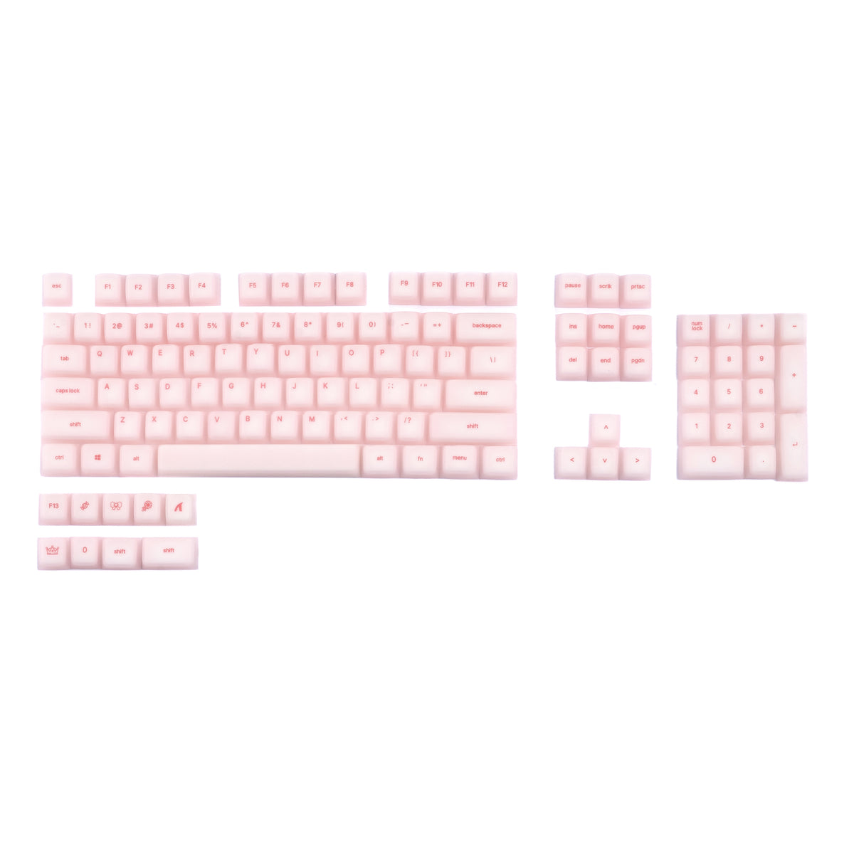 ATTACK SHARK SK01 Tastenkappenset mit 113 Tasten aus Silikon, Cherry-Profil, ANSI, Pink