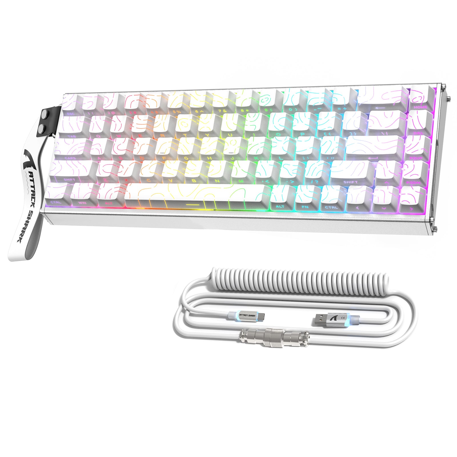 ATTACK SHARK X68MAX HE Rapid Trigger CNC-Aluminium-Tastatur mit Magnetschalter und C01Ultra RGB-Spiralkabel