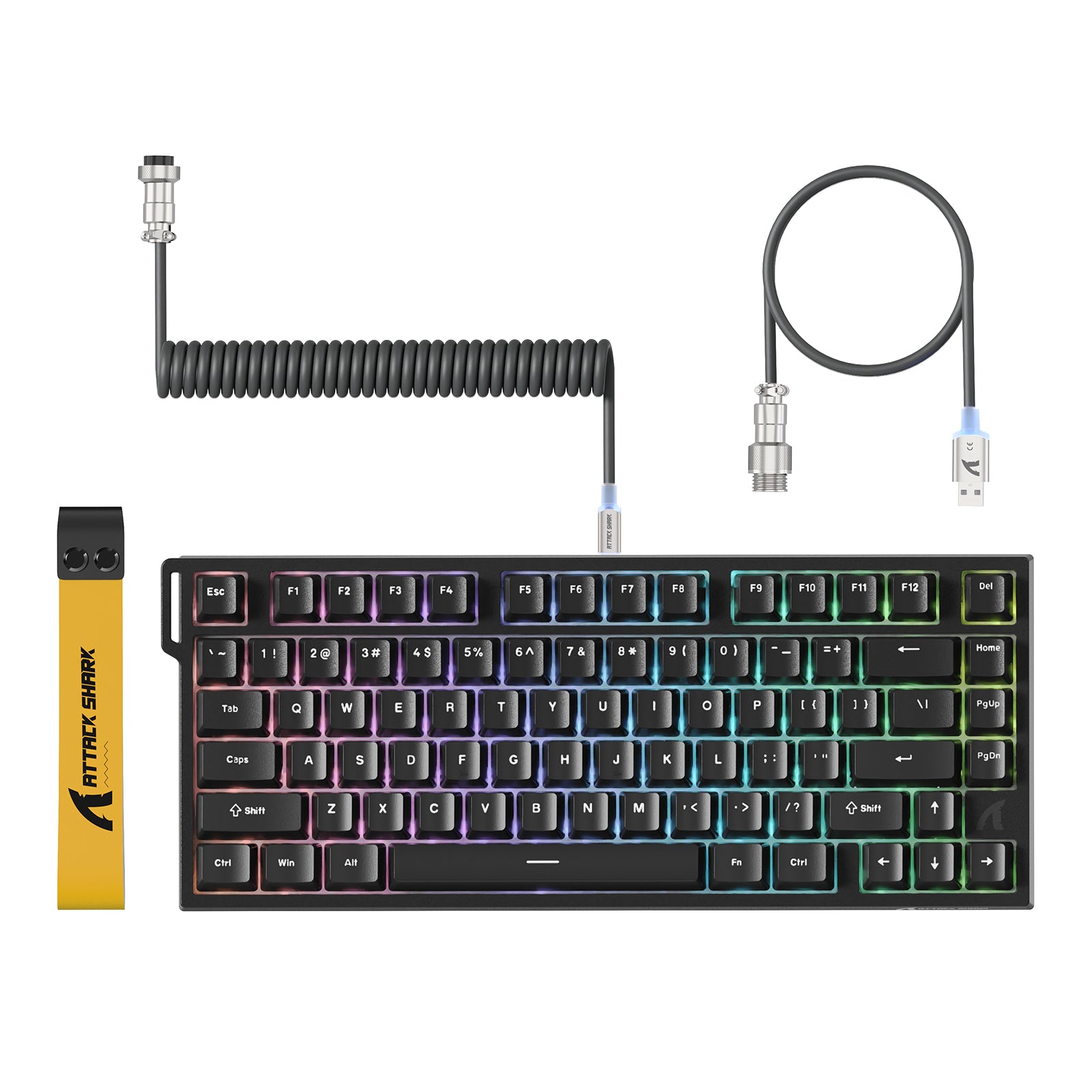 ATTACK SHARK R82 HE Kabelgebundene 75% Gaming-Tastatur mit C01ULTRA LED-Kabel