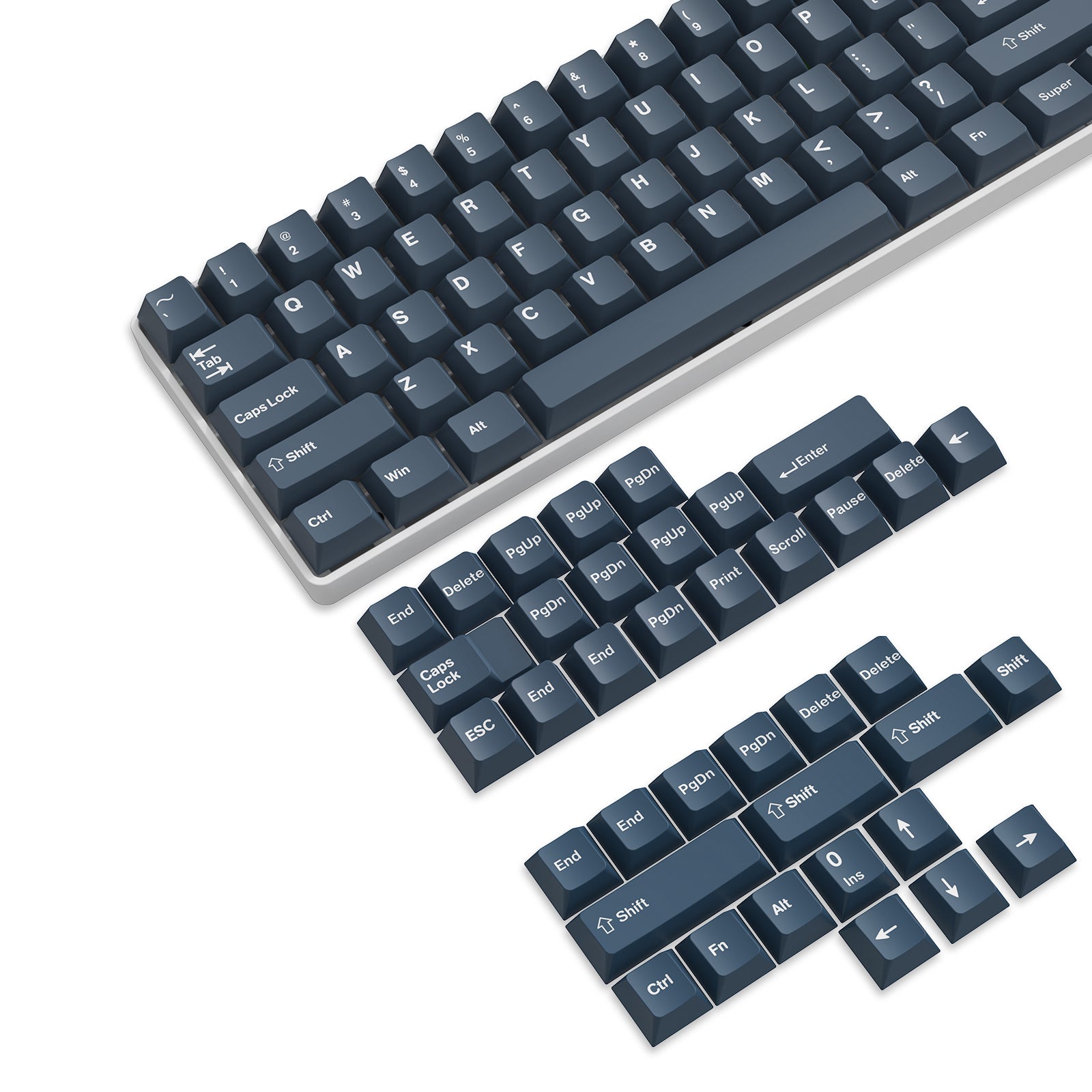 Black and gold ergonomic PBT keycap set for customizing mechanical keyboards