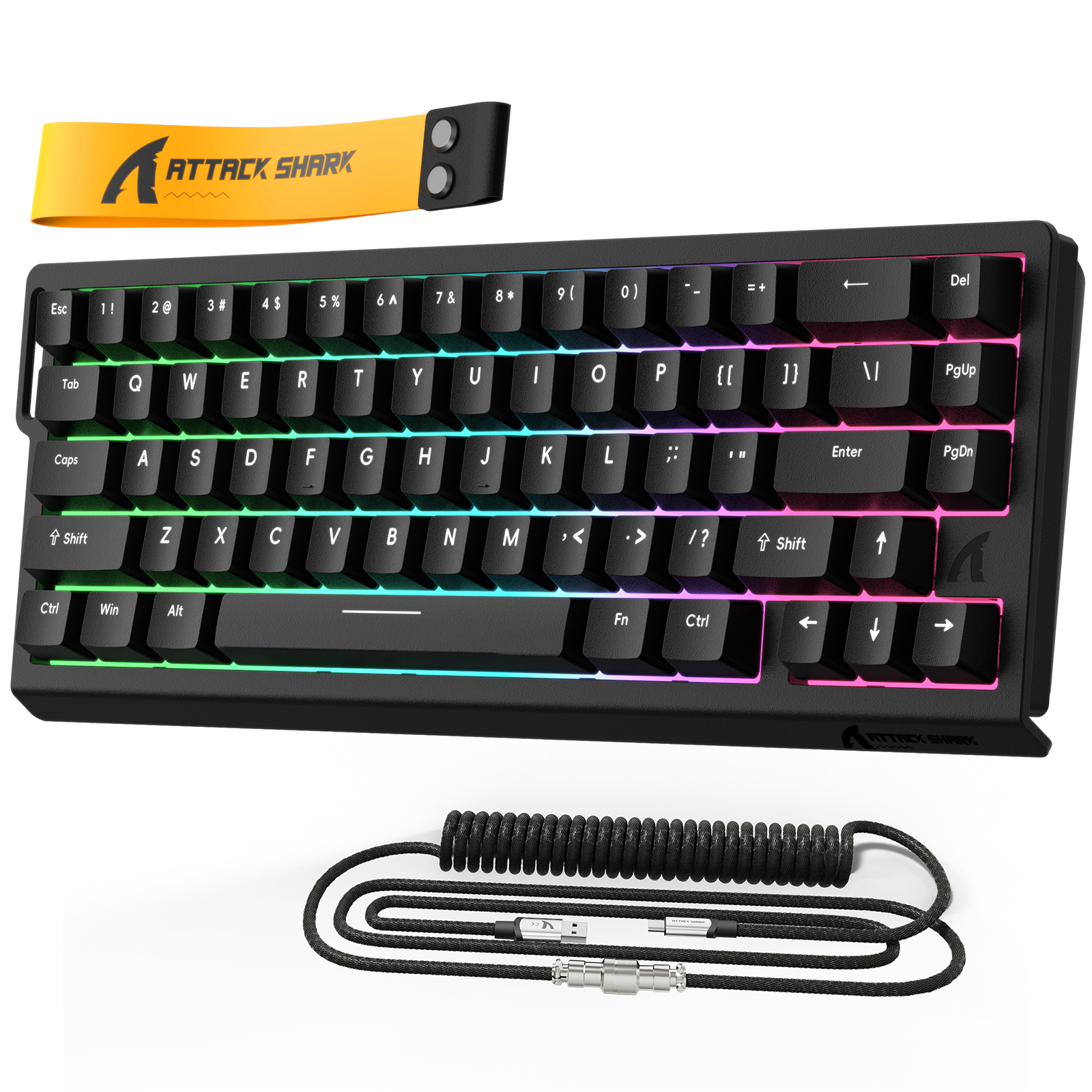 ATTACK SHARK X68 HE Rapid Trigger-Tastatur mit Magnetschalter und C01PRO-Spiralkabel
